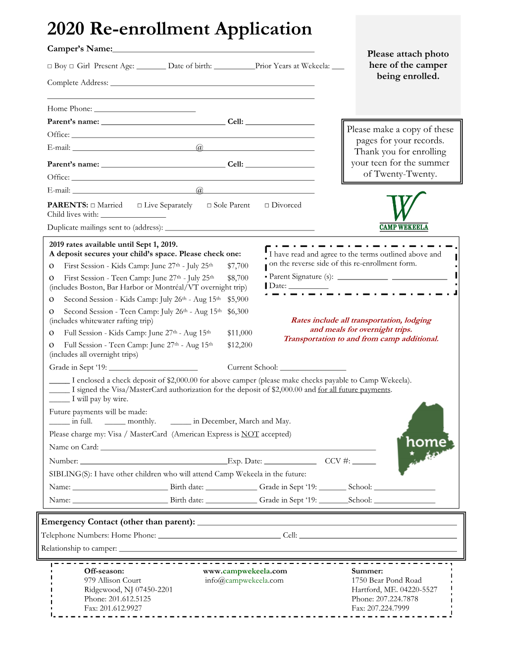 2020 Re-Enrollment Application