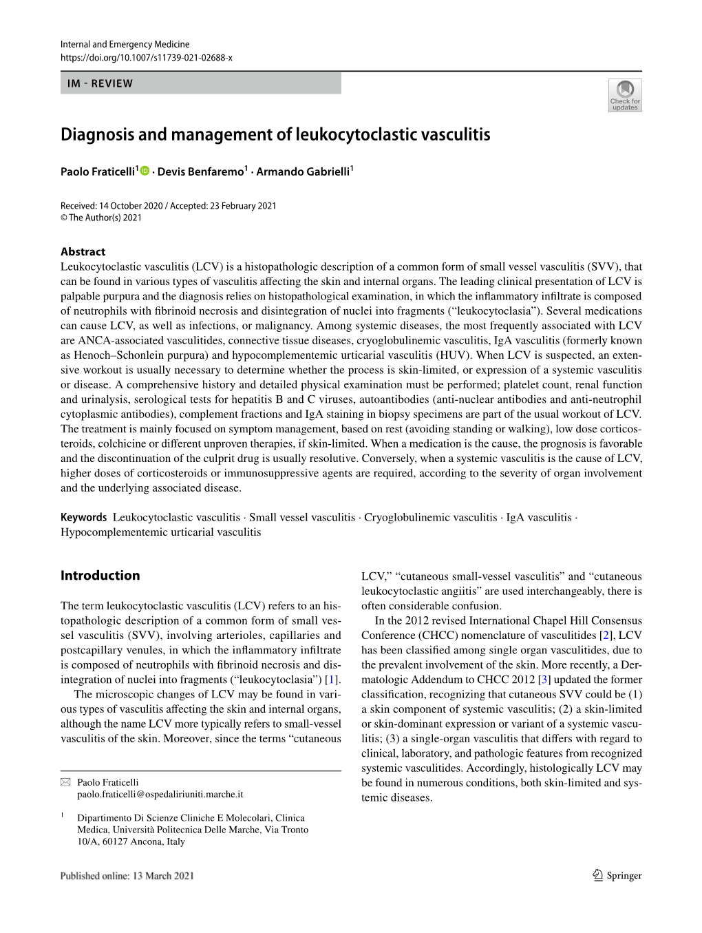 Diagnosis and Management of Leukocytoclastic Vasculitis