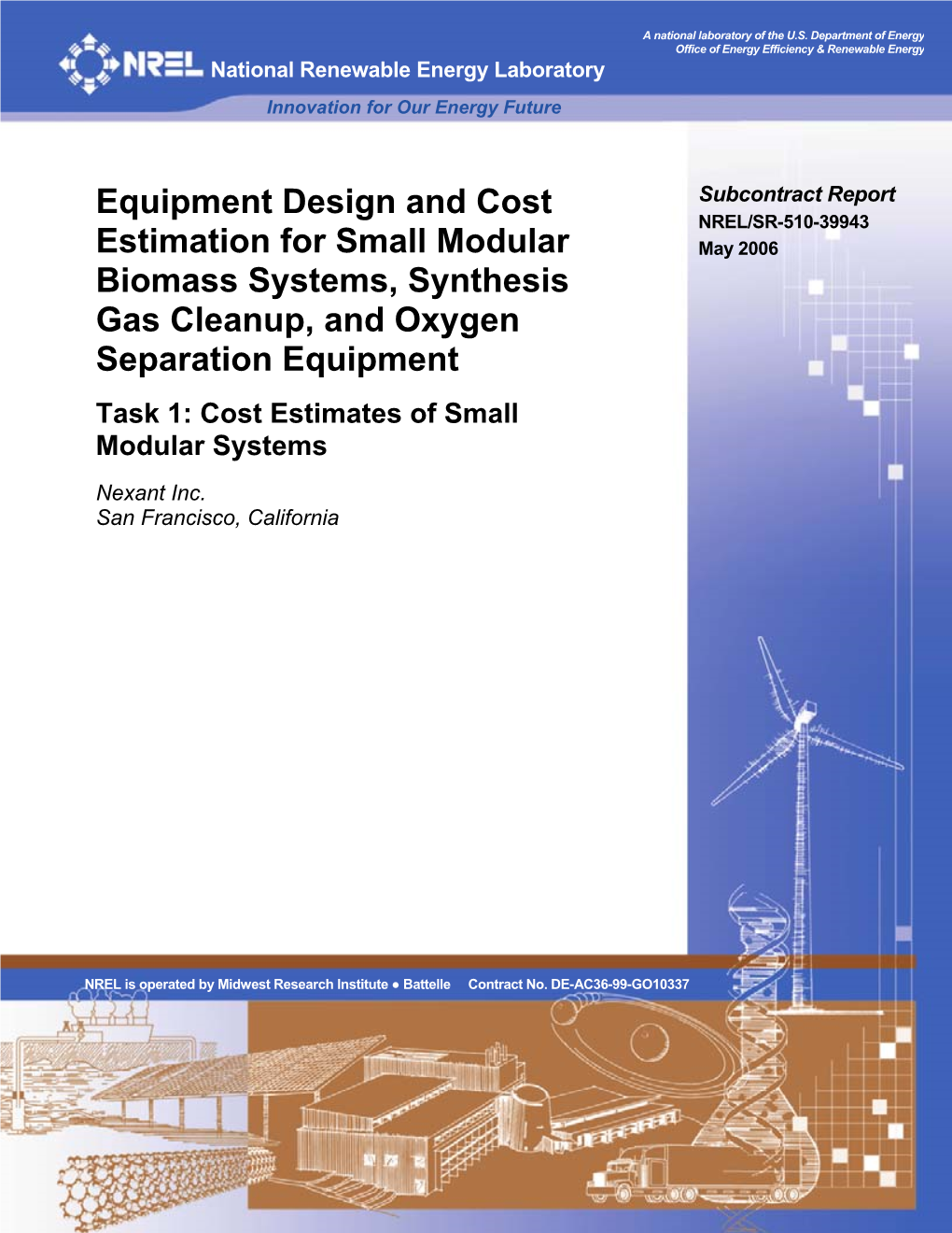 Equipment Design and Cost Estimation for Small Modular Biomass Systems, Synthesis Gas Cleanup and Oxygen Separation Equipment”