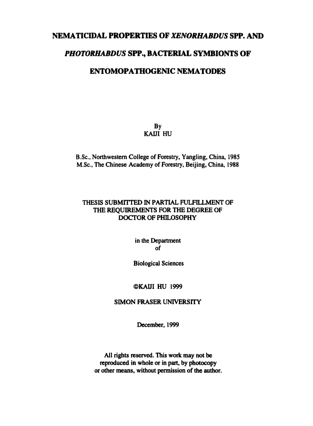 Entomopathocemc Nematodes