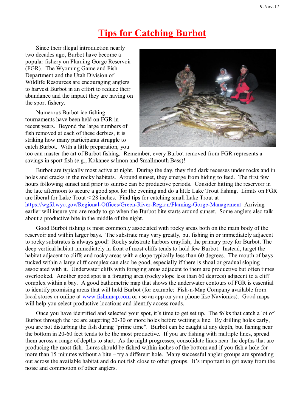 Tips for Catching Burbot