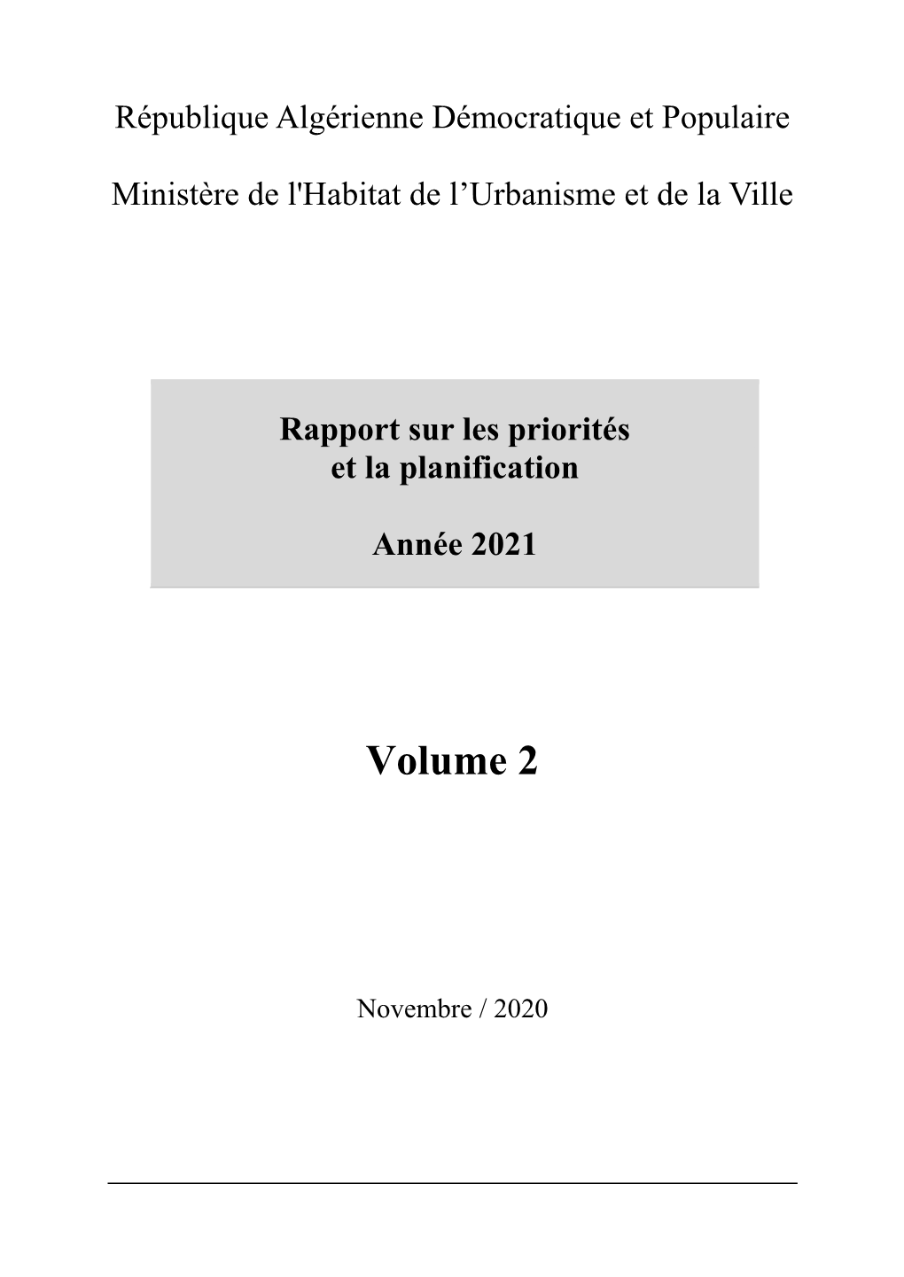 RPP Ministère De L'habitat De L'urbanisme Et De La Ville