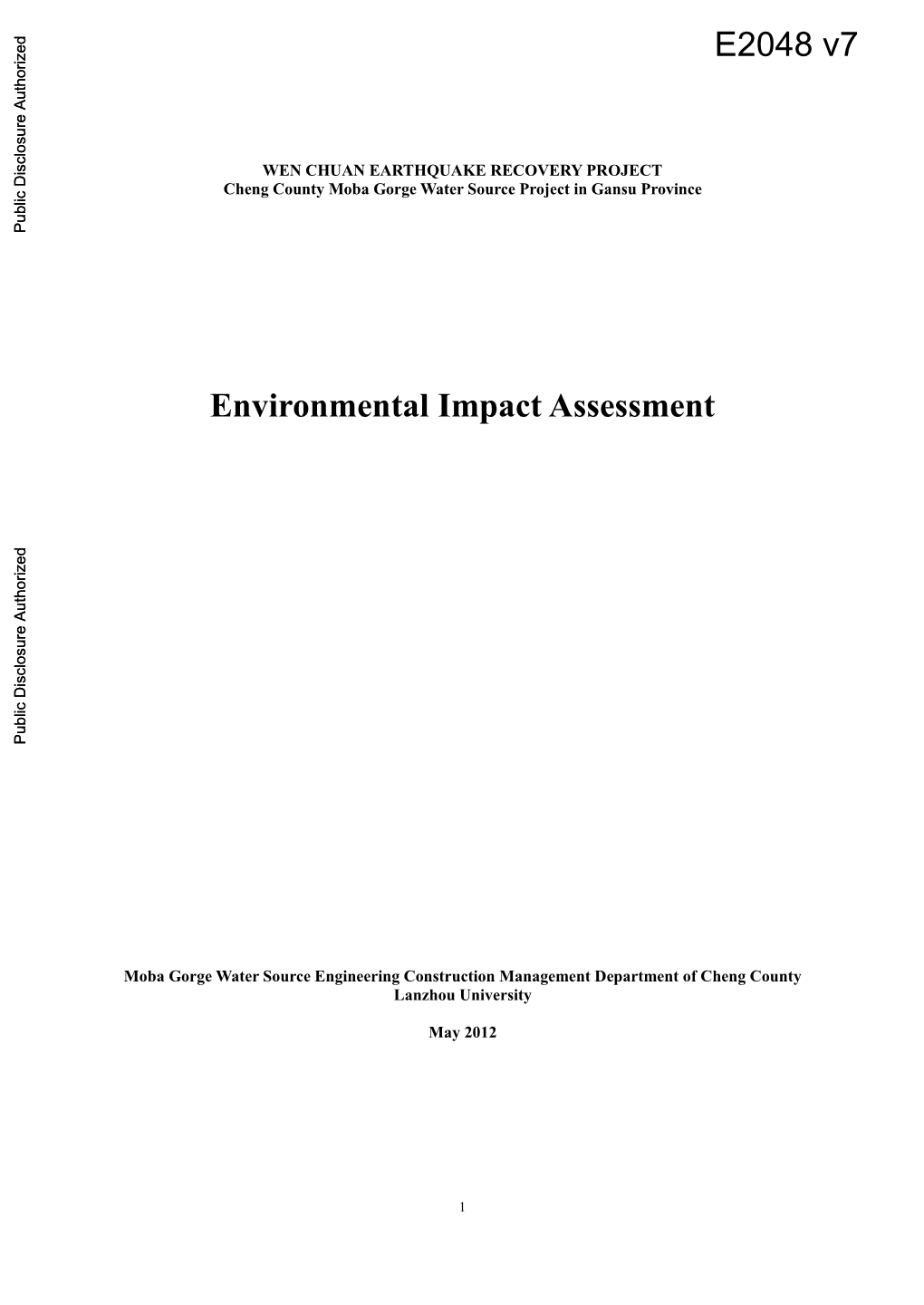 Environmental Impact Assessment