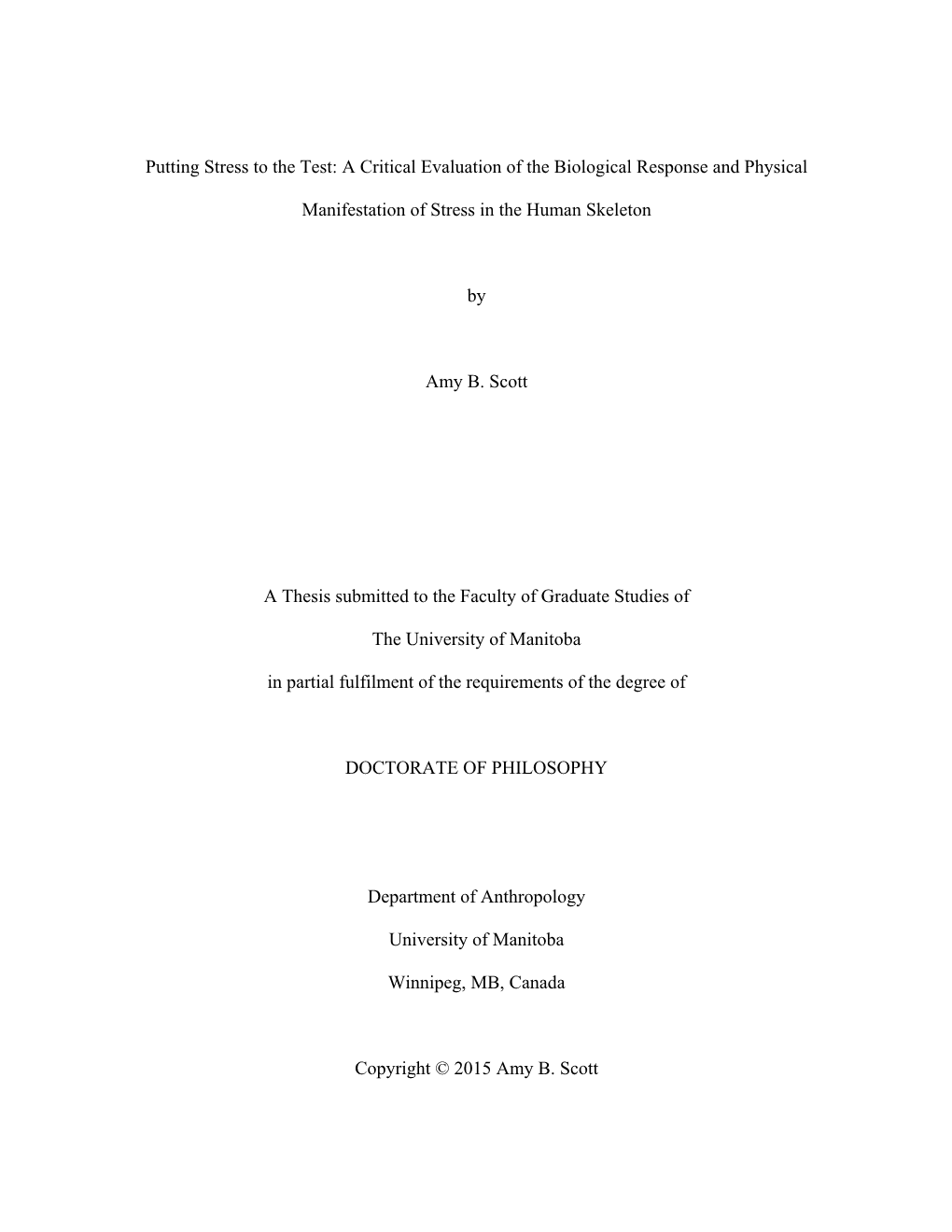 Putting Stress to the Test: a Critical Evaluation of the Biological Response and Physical