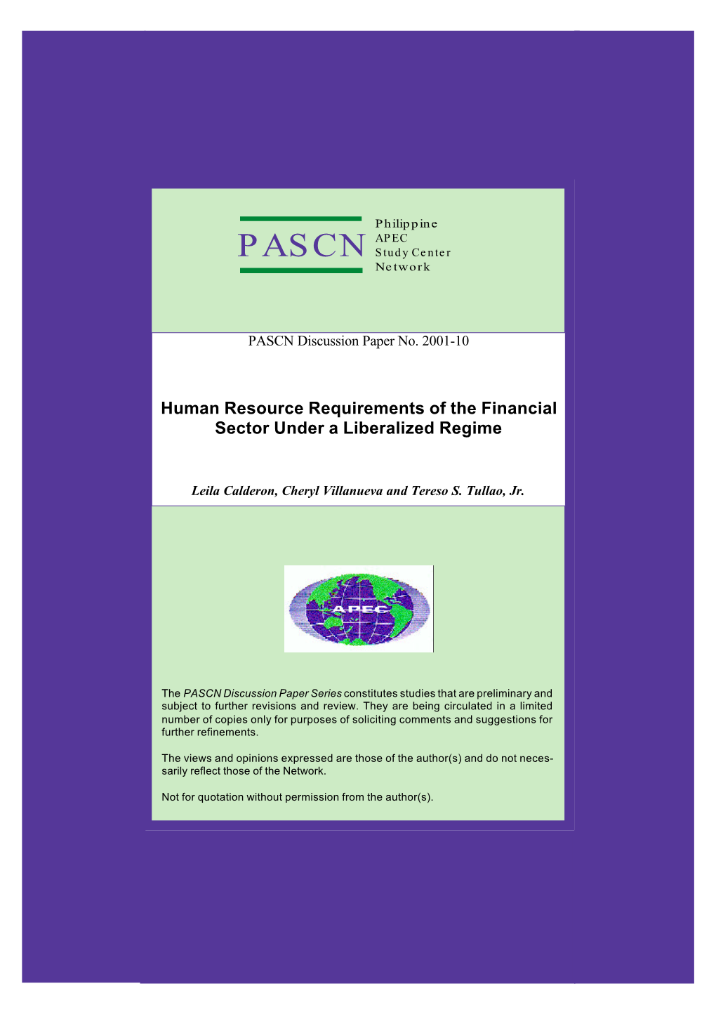 Human Resource Requirements of the Financial Sector Under a Liberalized Regime