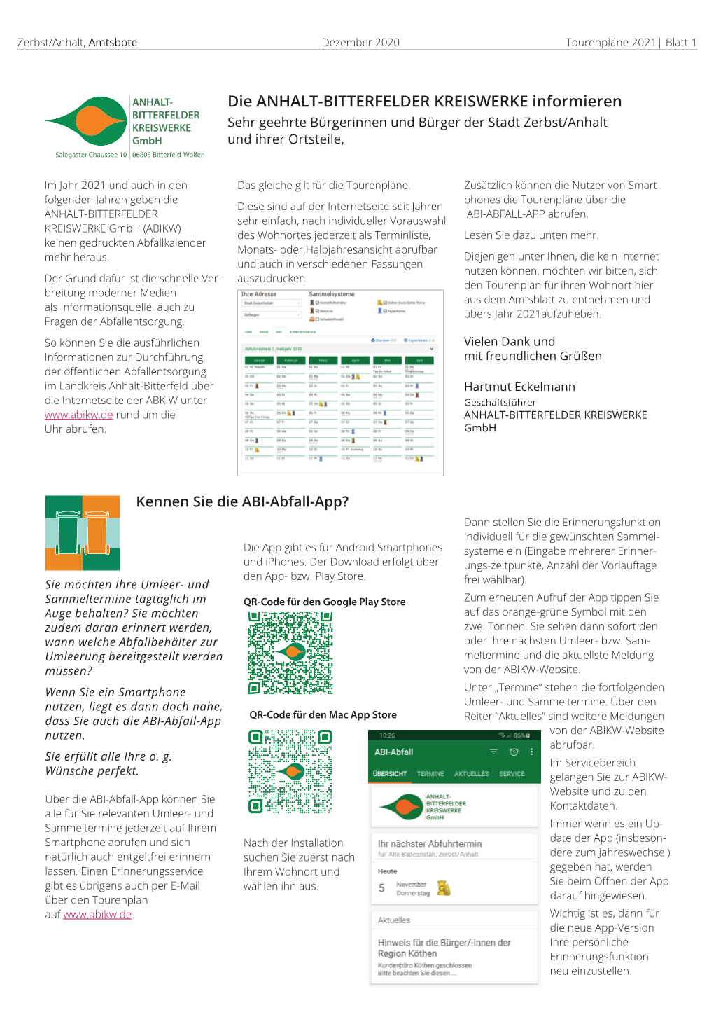 Tourenplan 2021 | Stadt Zerbst/Anhalt