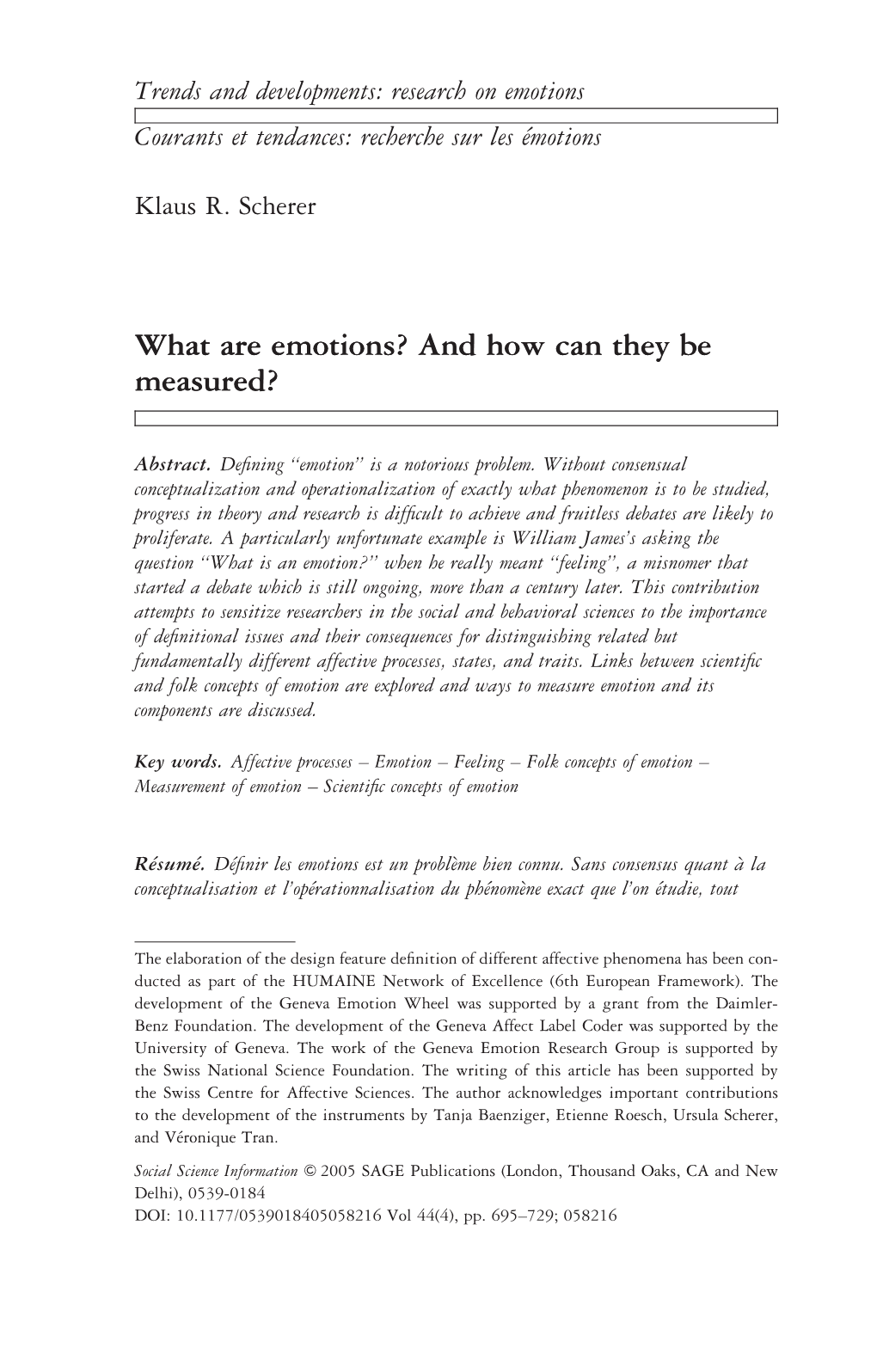 What Are Emotions? and How Can They Be Measured?