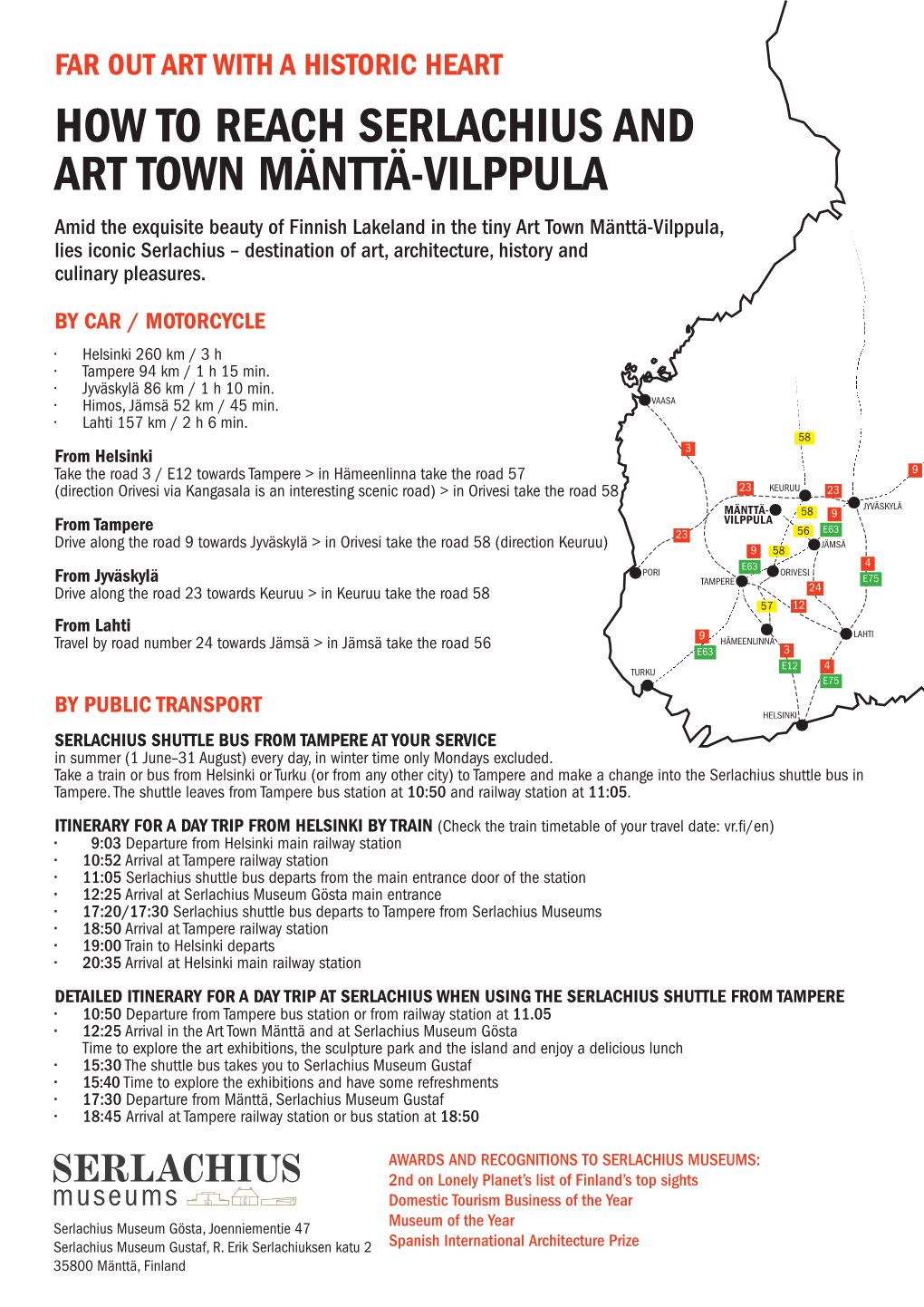 How to Reach Serlachius and Art Town Mänttä-Vilppula