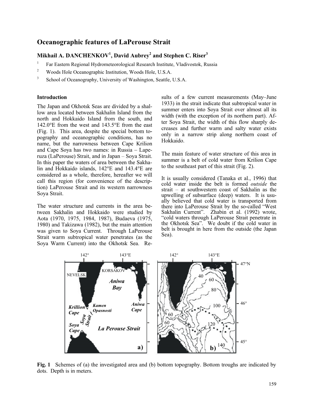 Oceanographic Features of Laperouse Strait