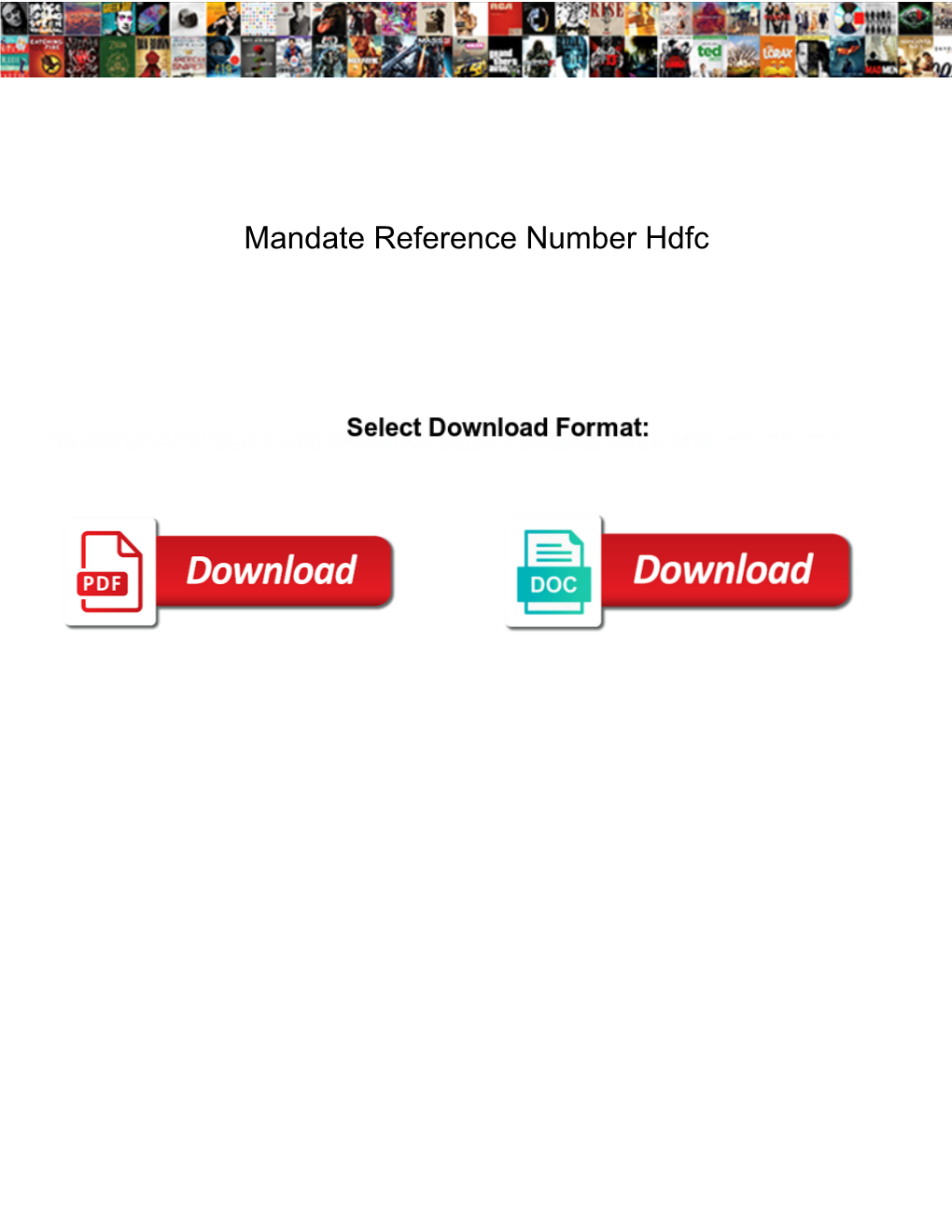 Mandate Reference Number Hdfc