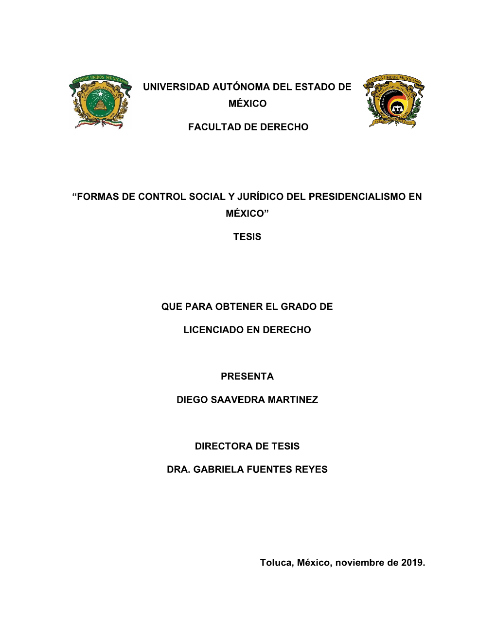 Formas De Control Social Y Jurídico Del Presidencialismo En México”