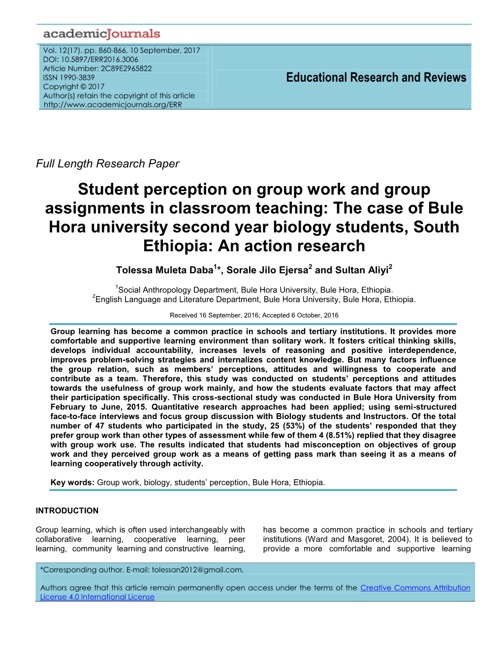 Student Perception on Group Work and Group Assignments In