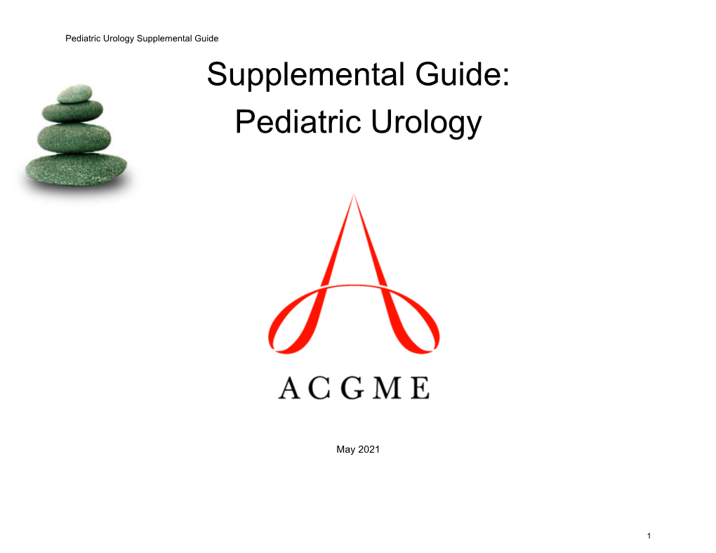 Pediatric Urology Supplemental Guide