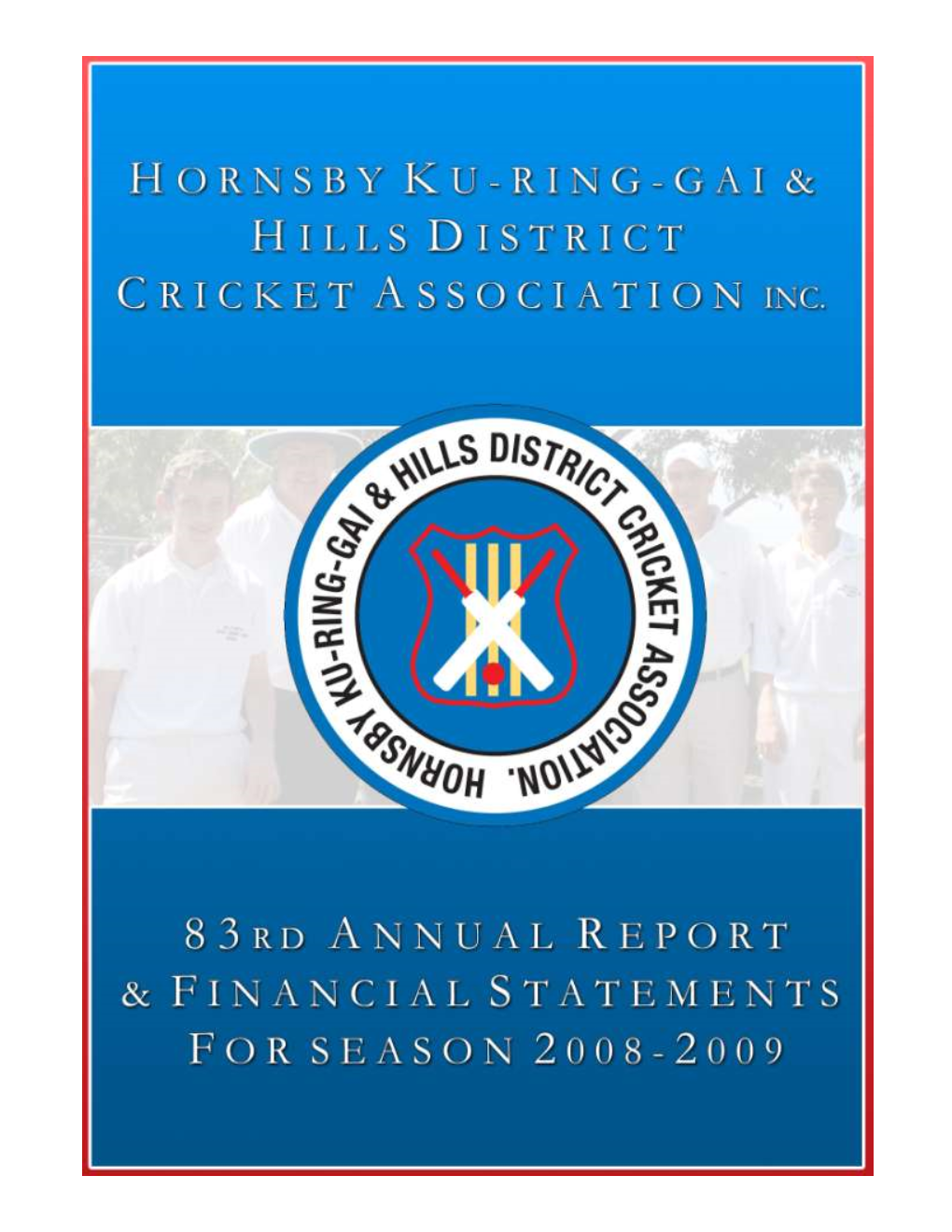 HK&HD Cricket Association Annual Report 2008-09