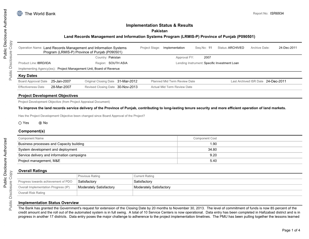 World Bank Document