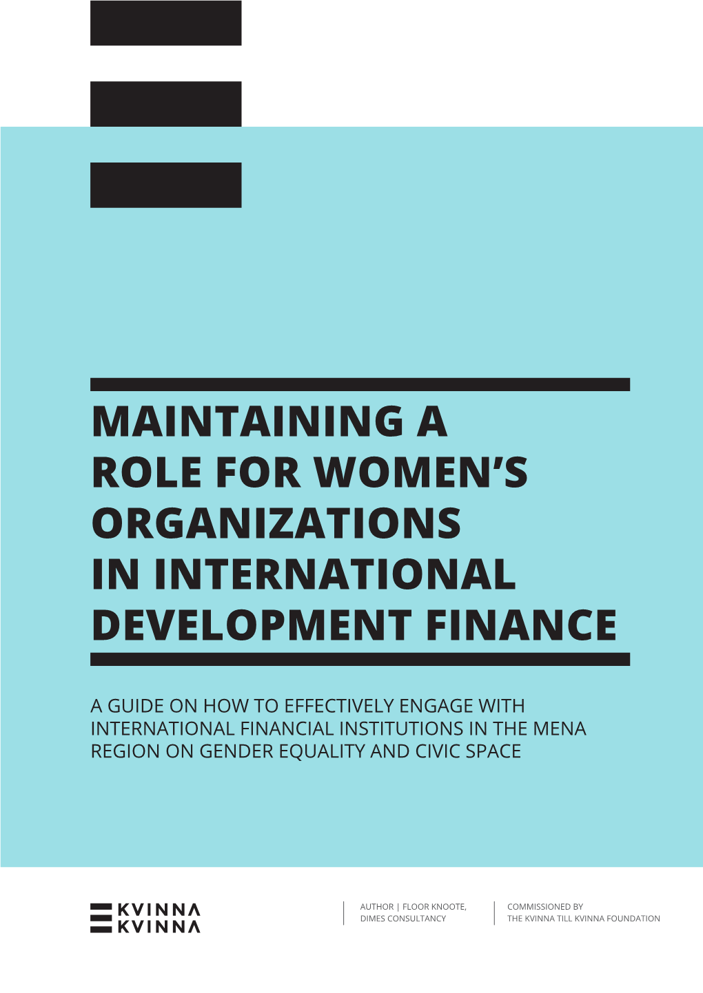 Maintaining a Role for Women's Organizations in International Development Finance