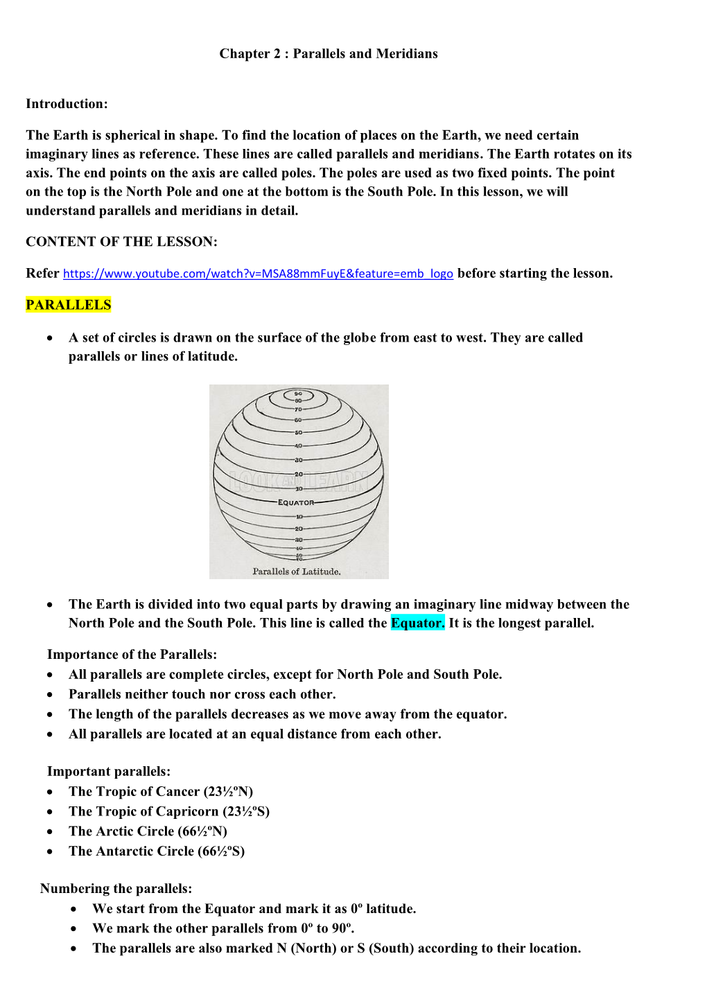 Chapter 2 : Parallels and Meridians Introduction: the Earth Is Spherical