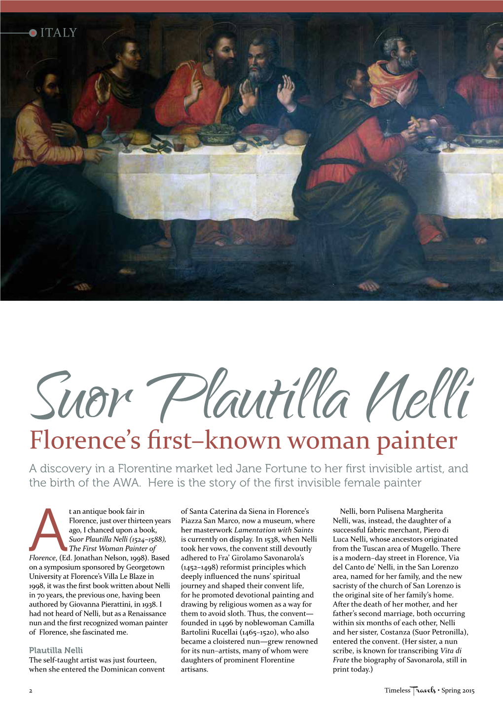 Florence's First–Known Woman Painter