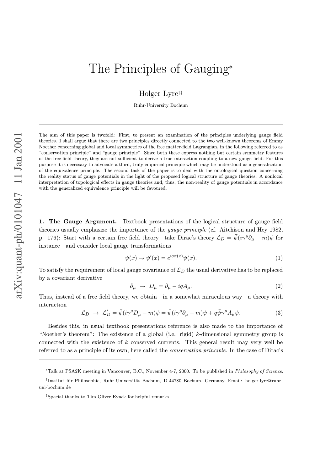 The Principles of Gauging 2