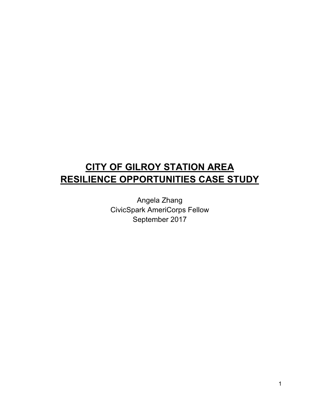 City of Gilroy Station Area Resilience Opportunities Case Study