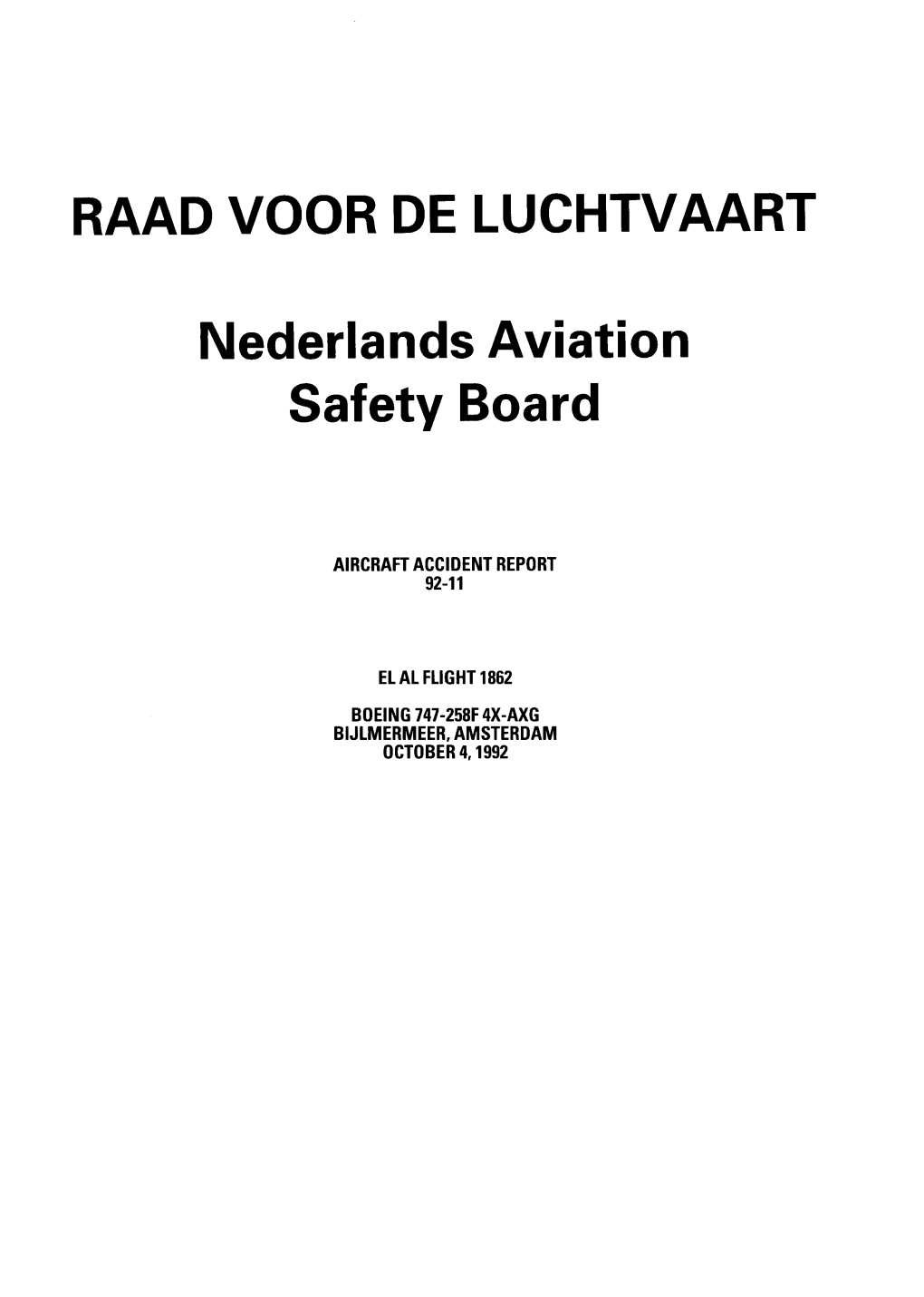 RAAD VOOR DE LUCHTVAART Nederlands Aviation