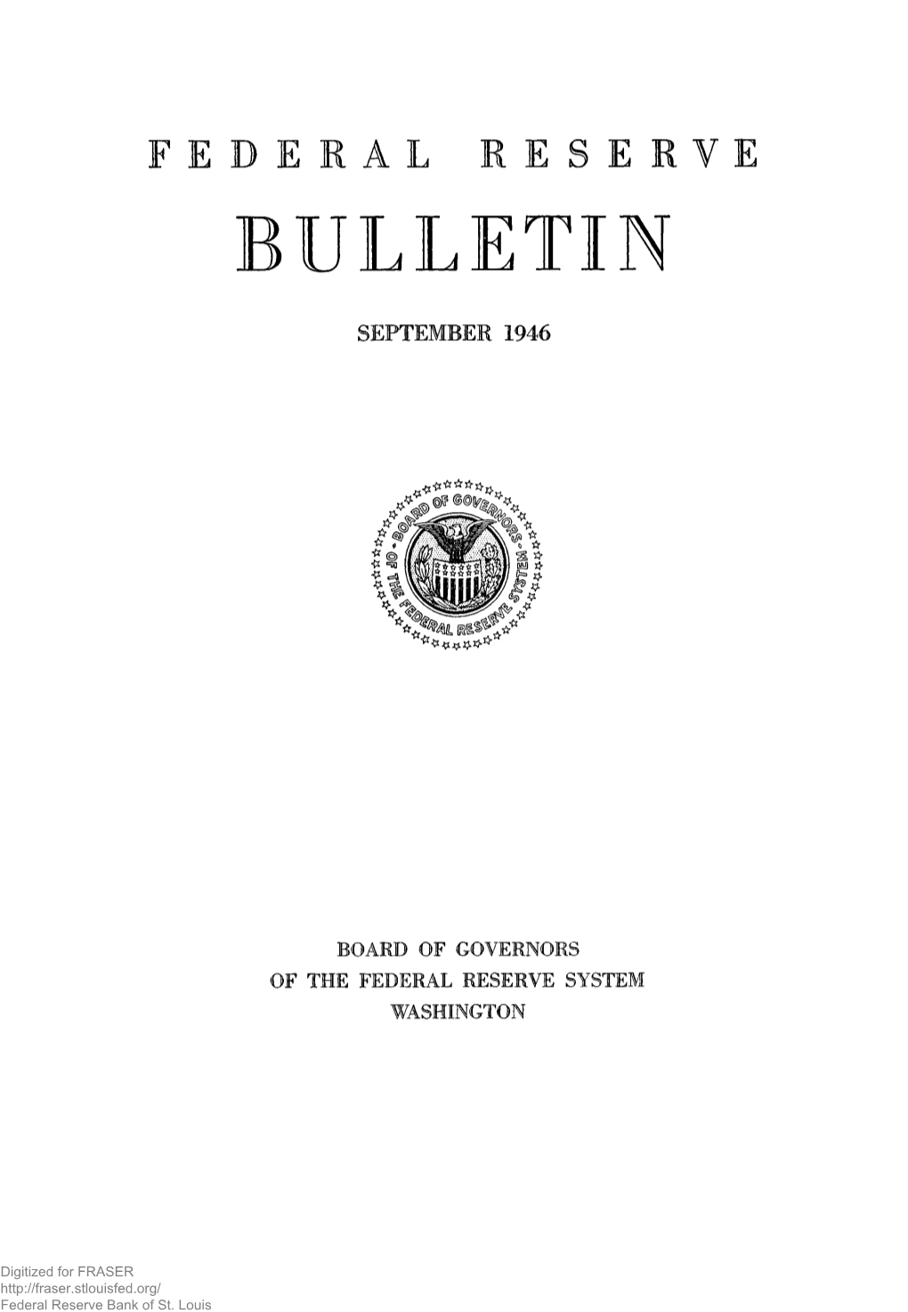 Federal Reserve Bulletin September 1946