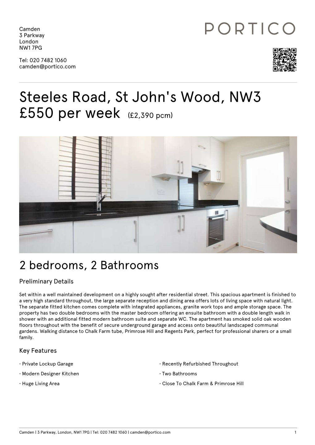 Steeles Road, St John's Wood, NW3 £550 Per Week