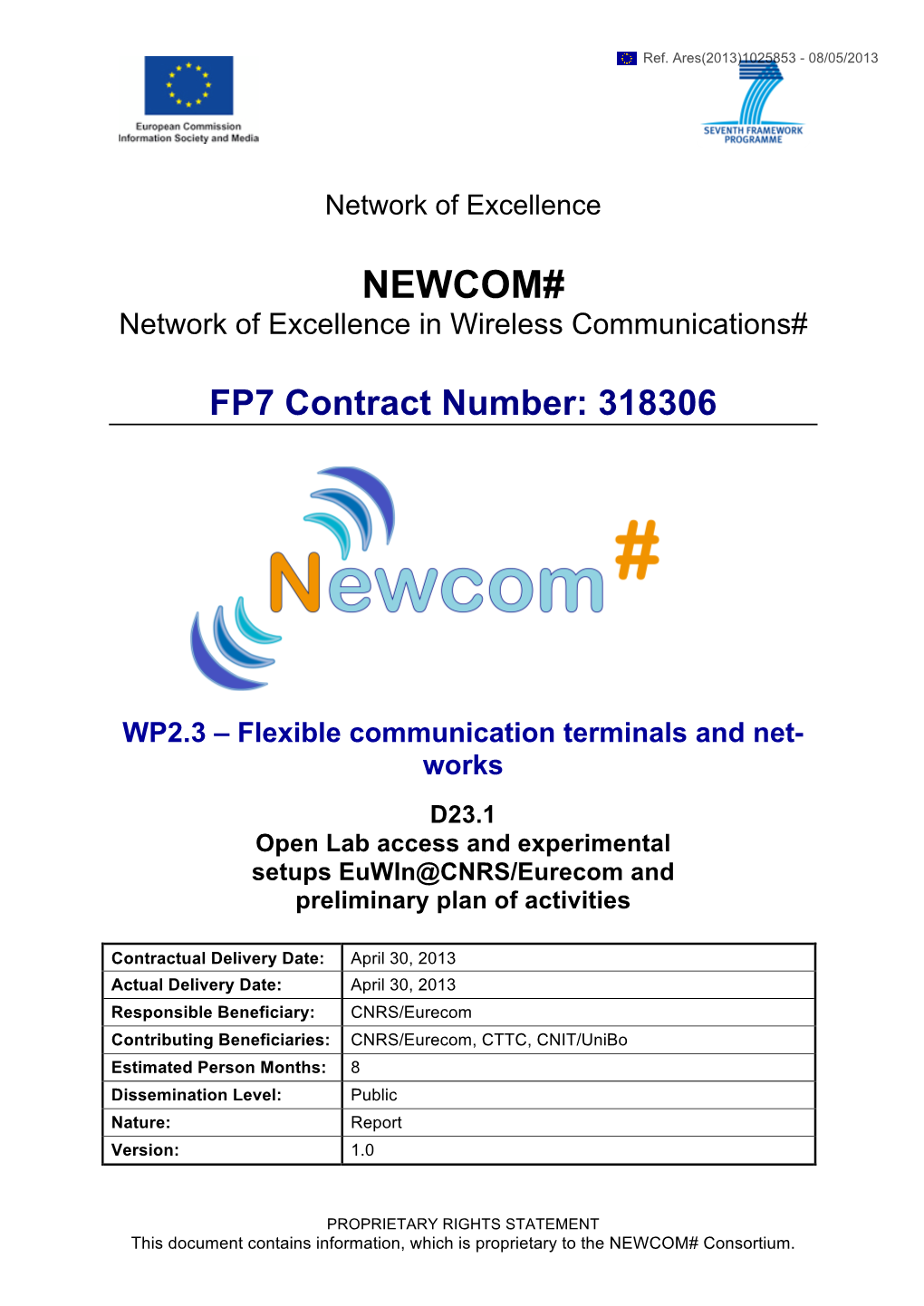 NEWCOM# Network of Excellence in Wireless Communications