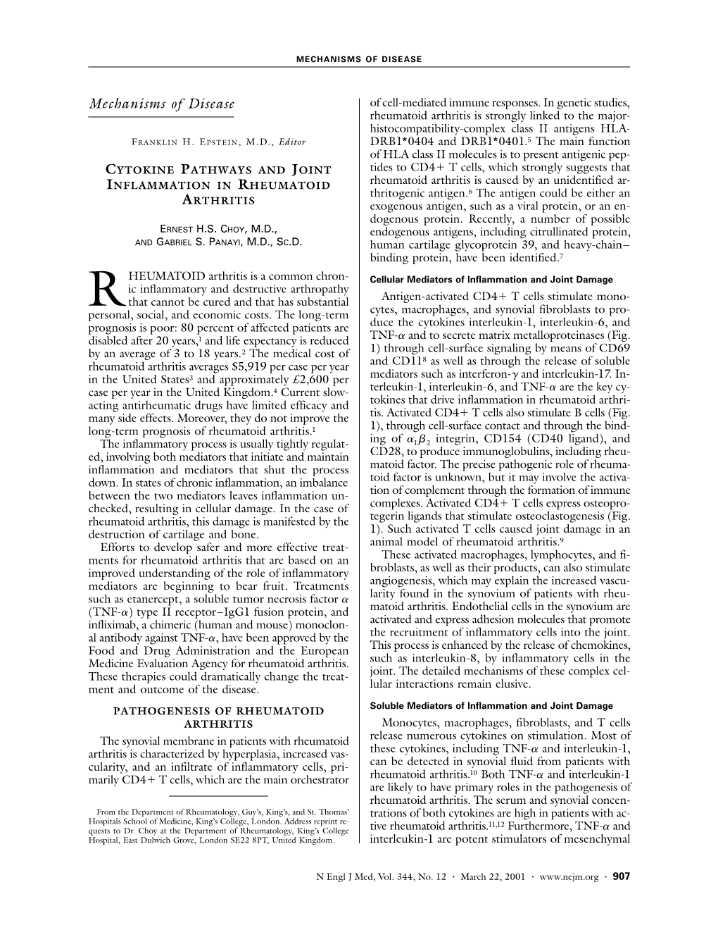 032201 Cytokine Pathways and Joint Inflammation