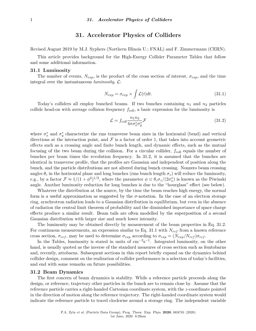 Accelerator Physics of Colliders