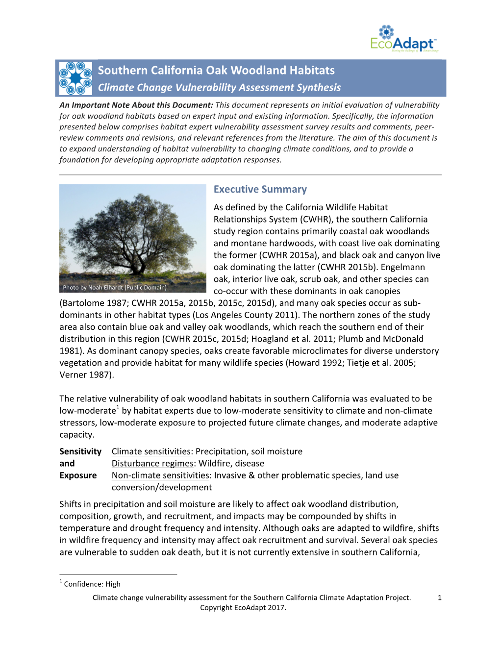 Southern California Oak Woodland Habitats