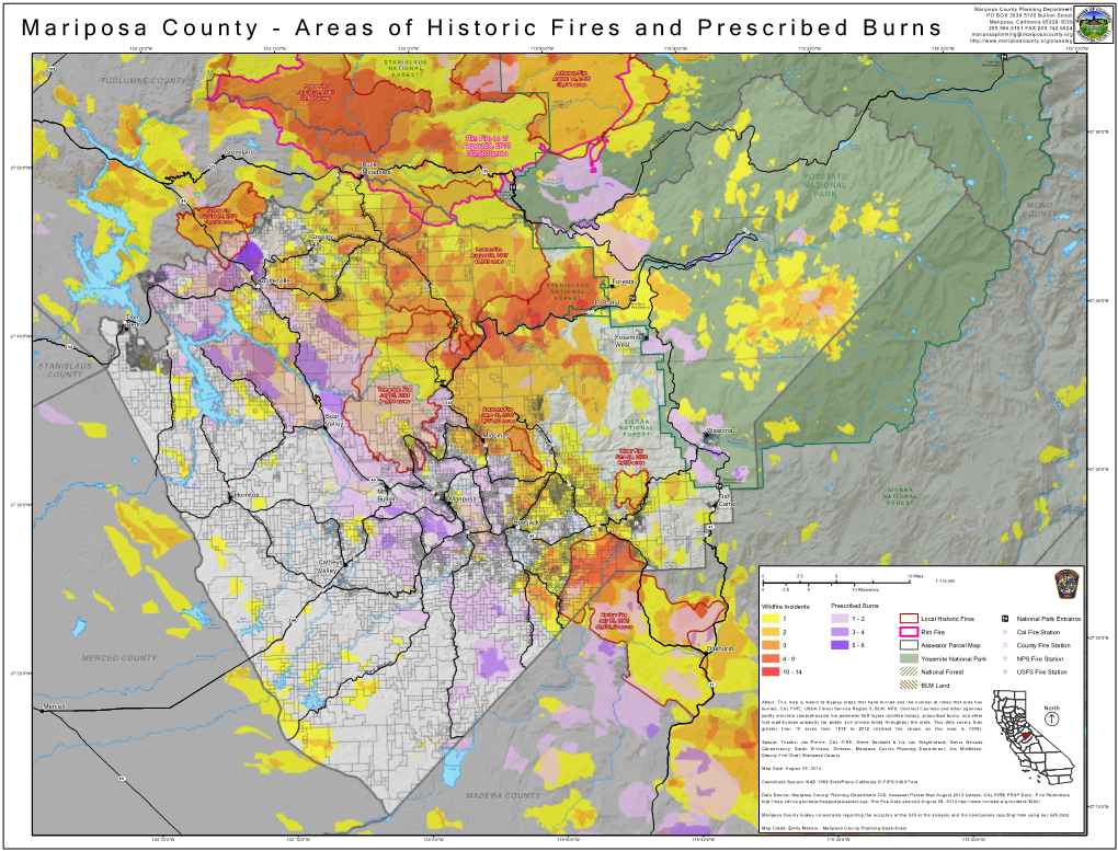 Areas of Historic Fires and Prescribed Burns