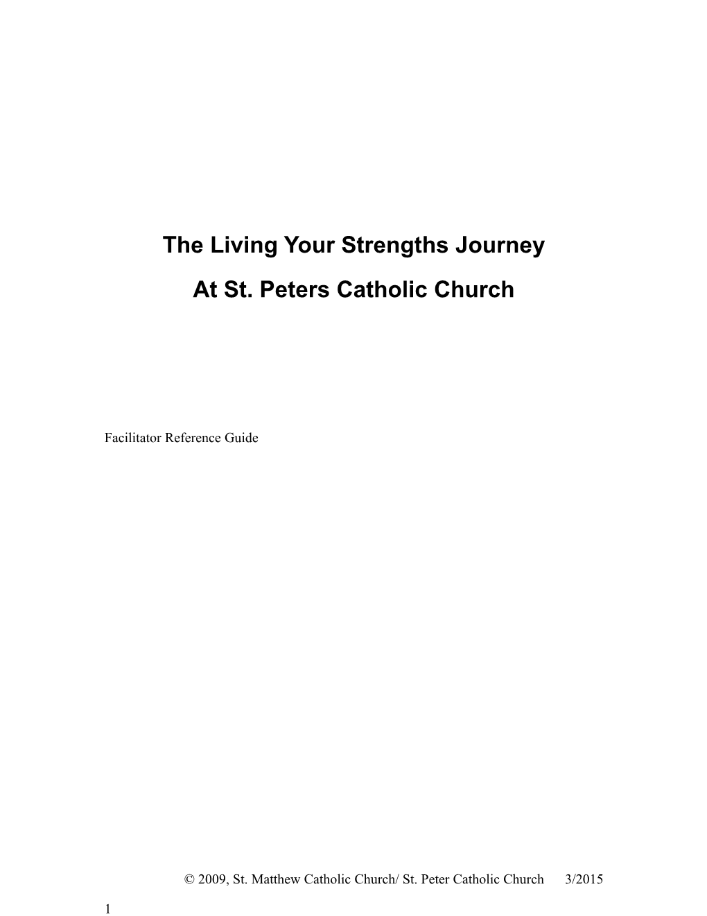 The Living Your Strengths Journey