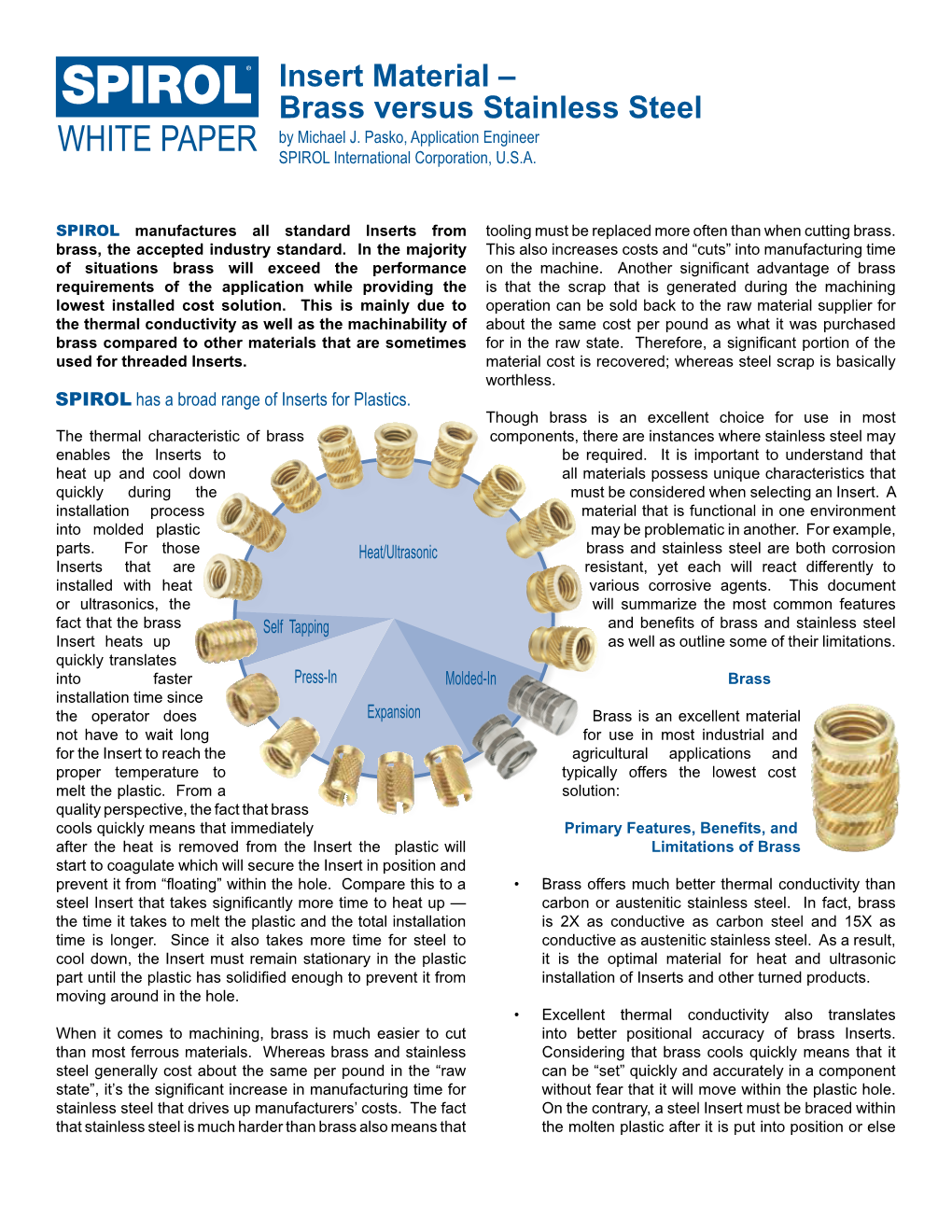 Insert Material – Brass Versus Stainless Steel by Michael J