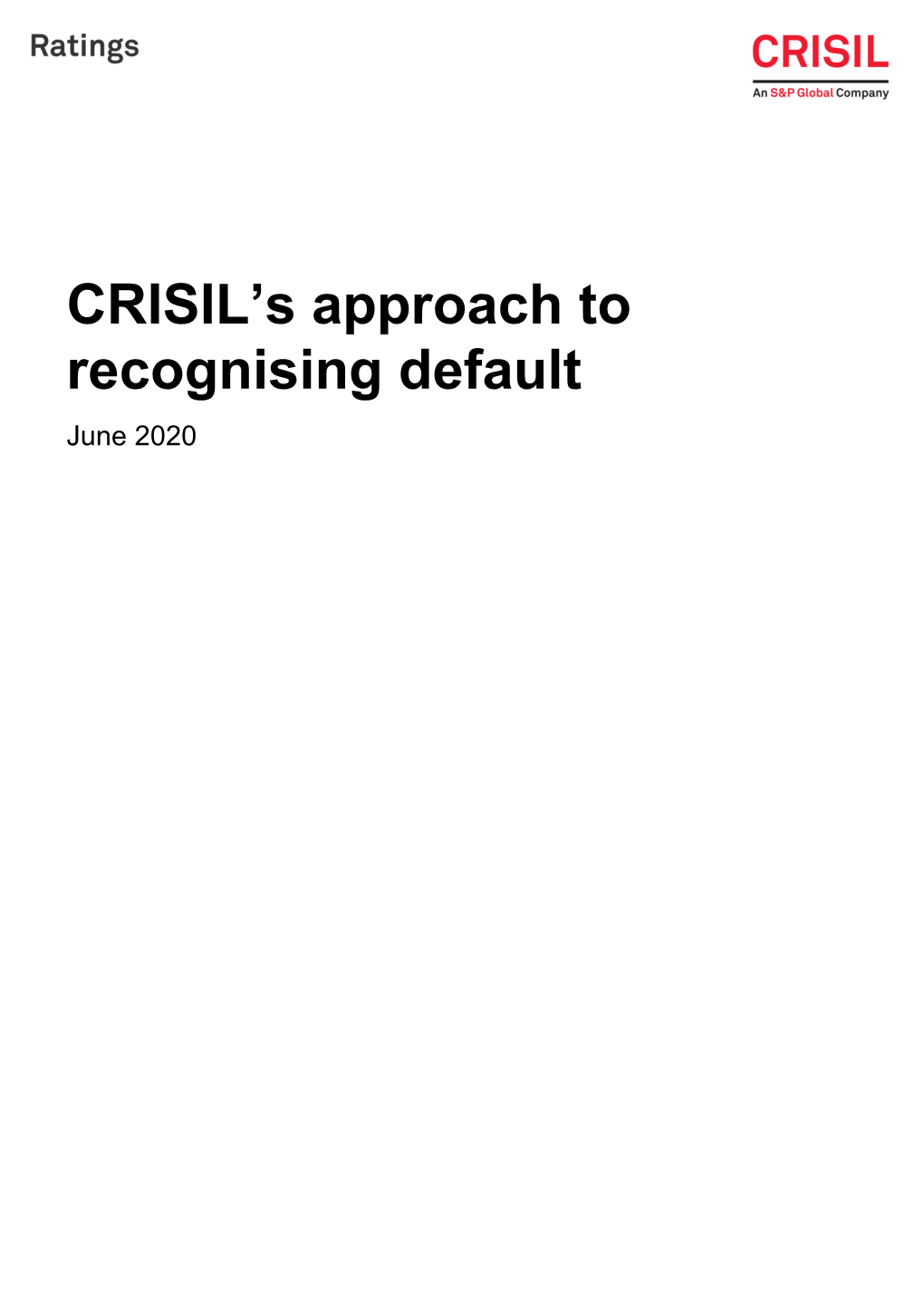 CRISIL's Approach to Recognising Default
