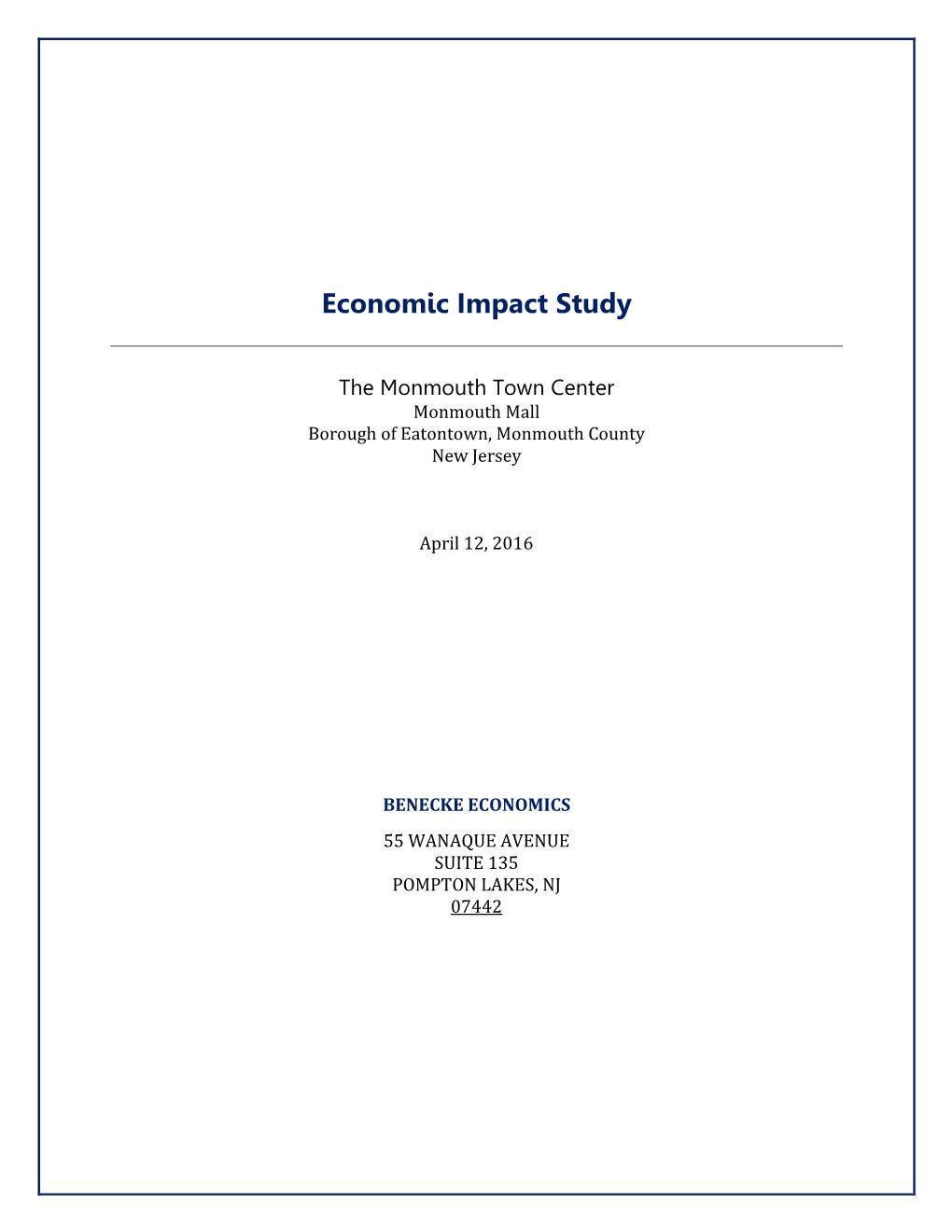 Economic Impact Study