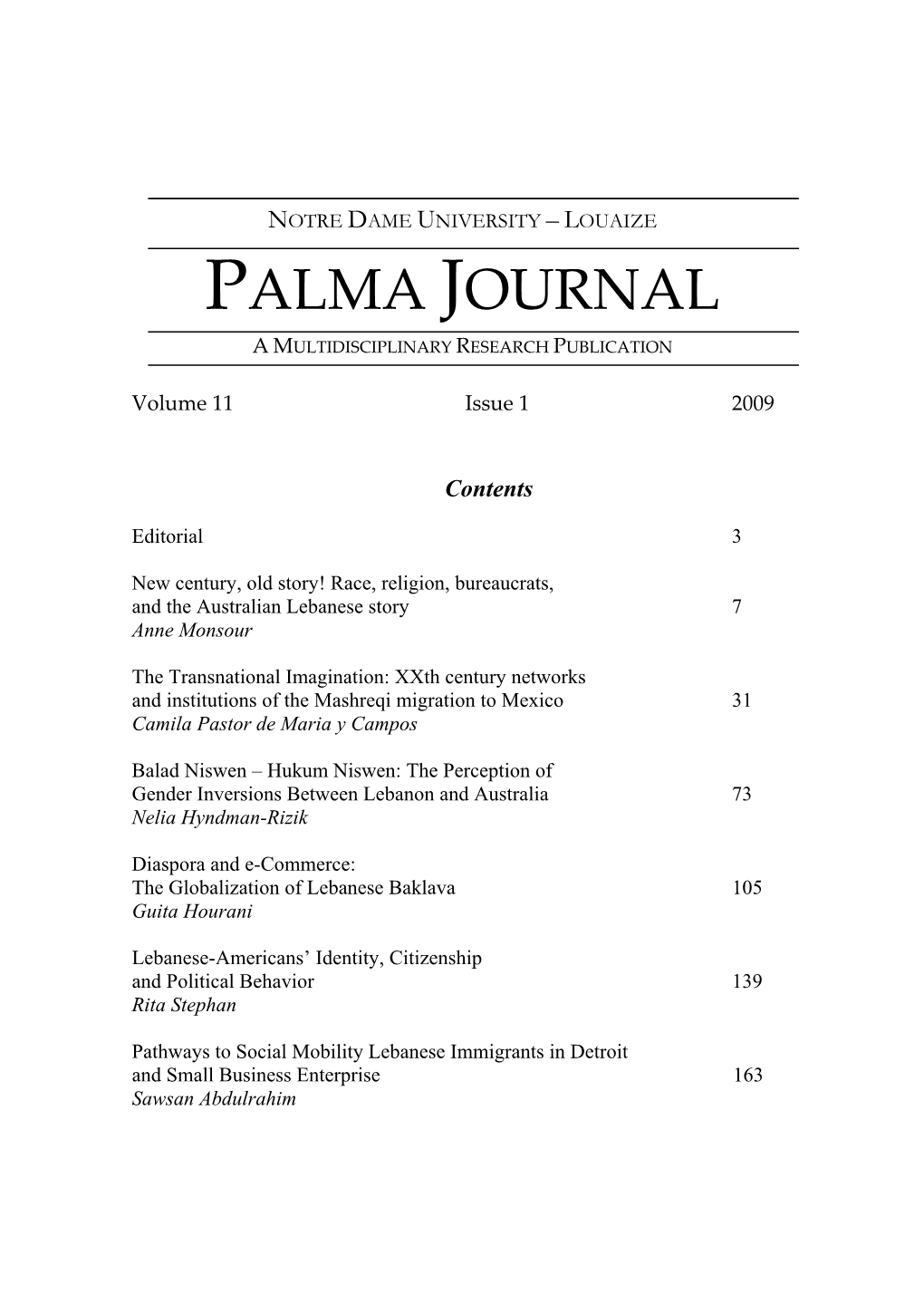 Louaize Palma Journal a Multidisciplinary Research Publication