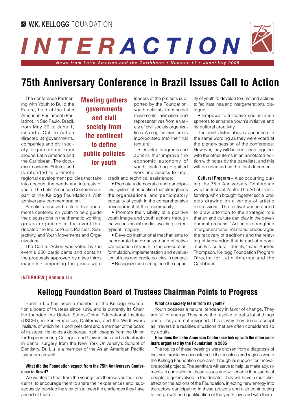 75Th Anniversary Conference in Brazil Issues Call to Action