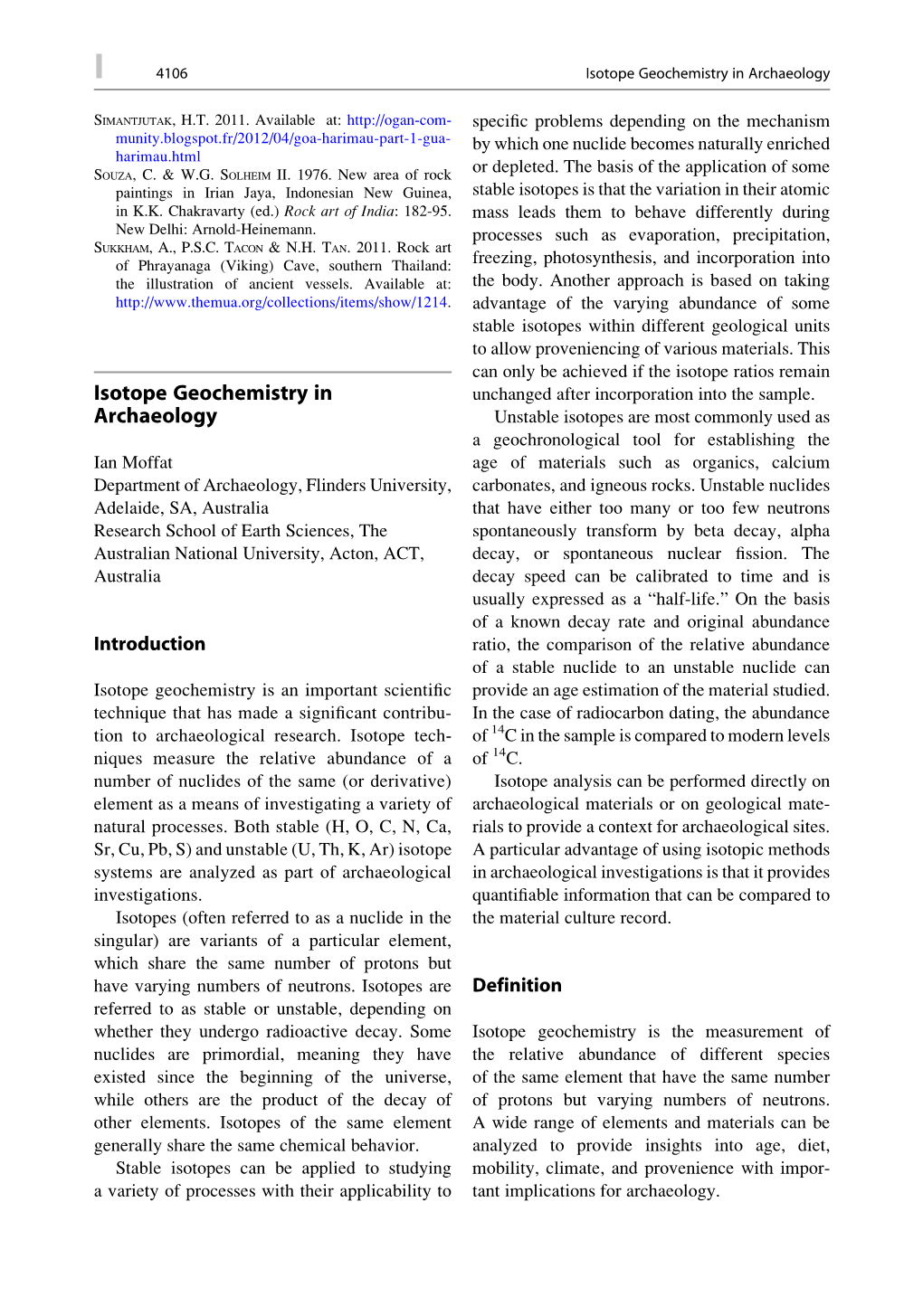 Isotope Geochemistry in Archaeology