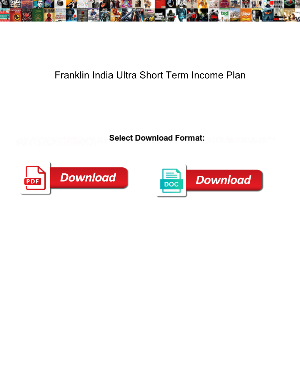 Franklin India Ultra Short Term Income Plan