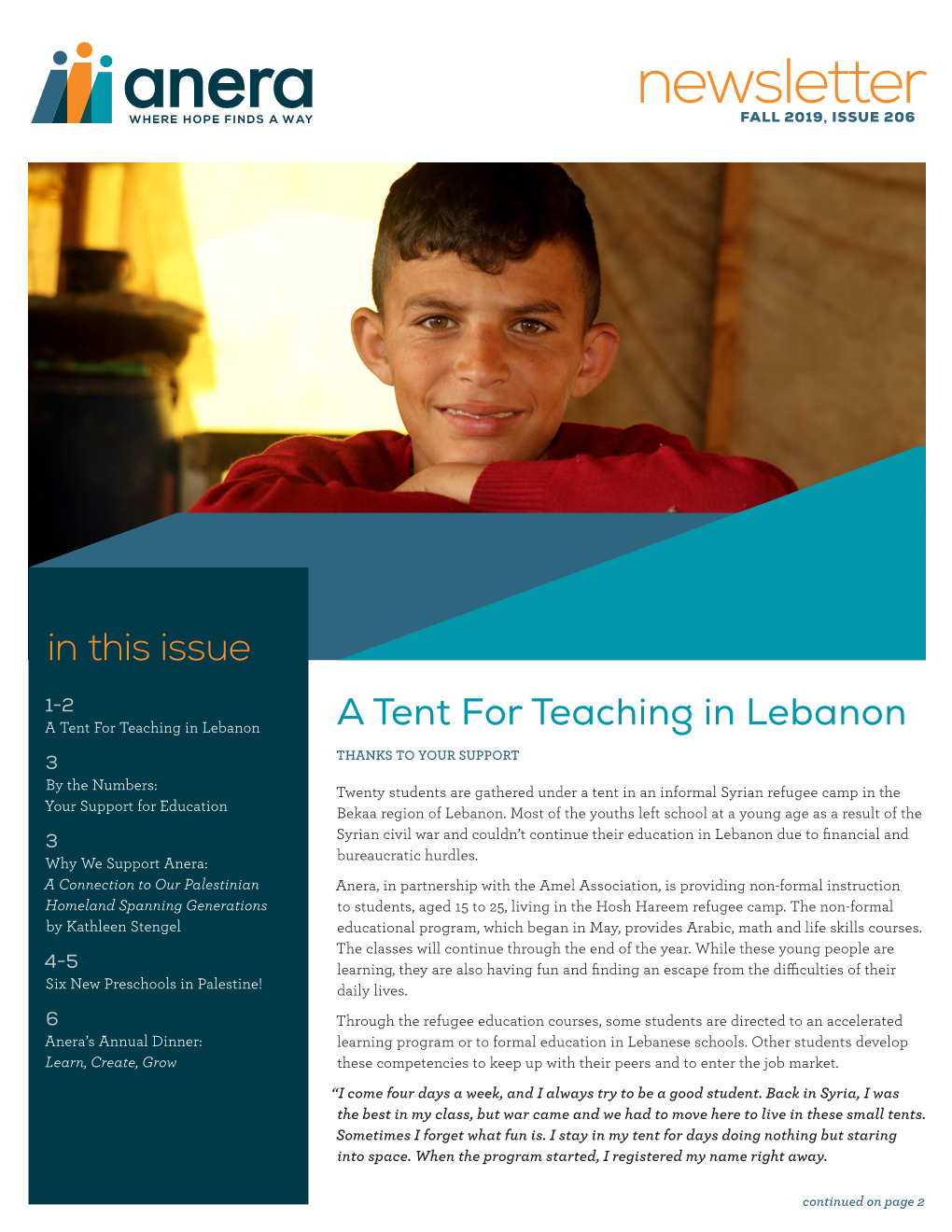 Newsletter FALL 2019, ISSUE 206