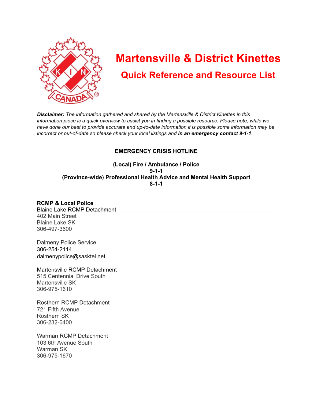 Martensville & District Kinettes