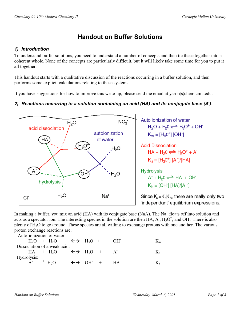 Handout on Buffer Solutions