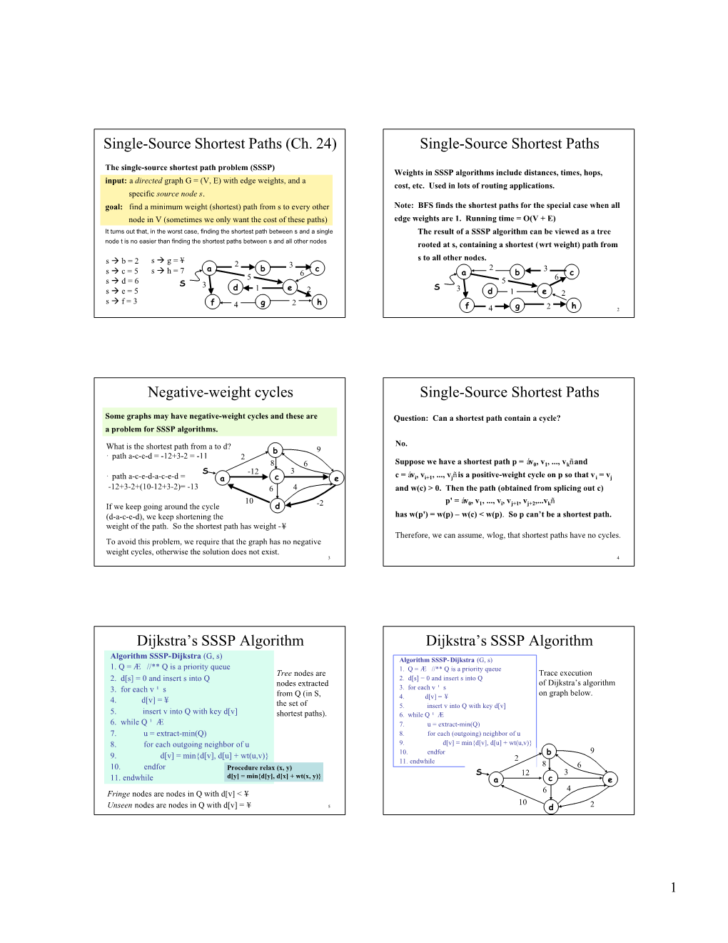 Single-Source Shortest Paths (Ch