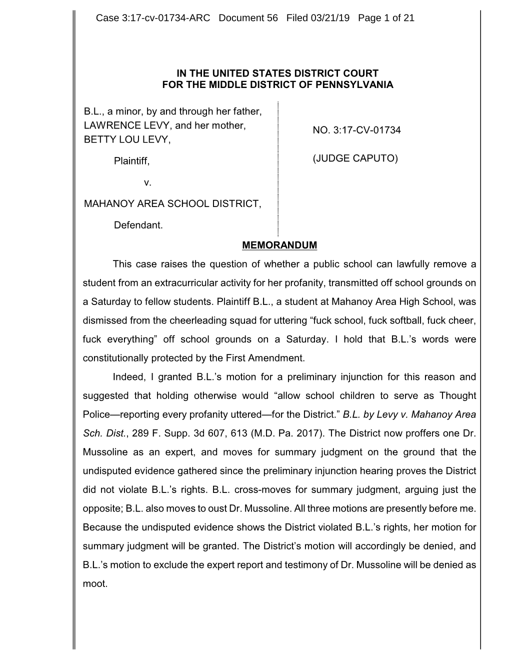 Case 3:17-Cv-01734-ARC Document 56 Filed 03/21/19 Page 1 of 21