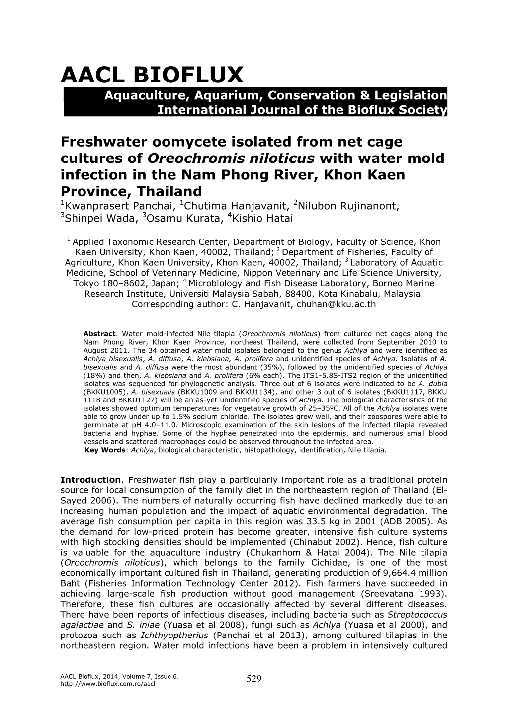 AACL BIOFLUX Aquaculture, Aquarium, Conservation & Legislation International Journal of the Bioflux Society