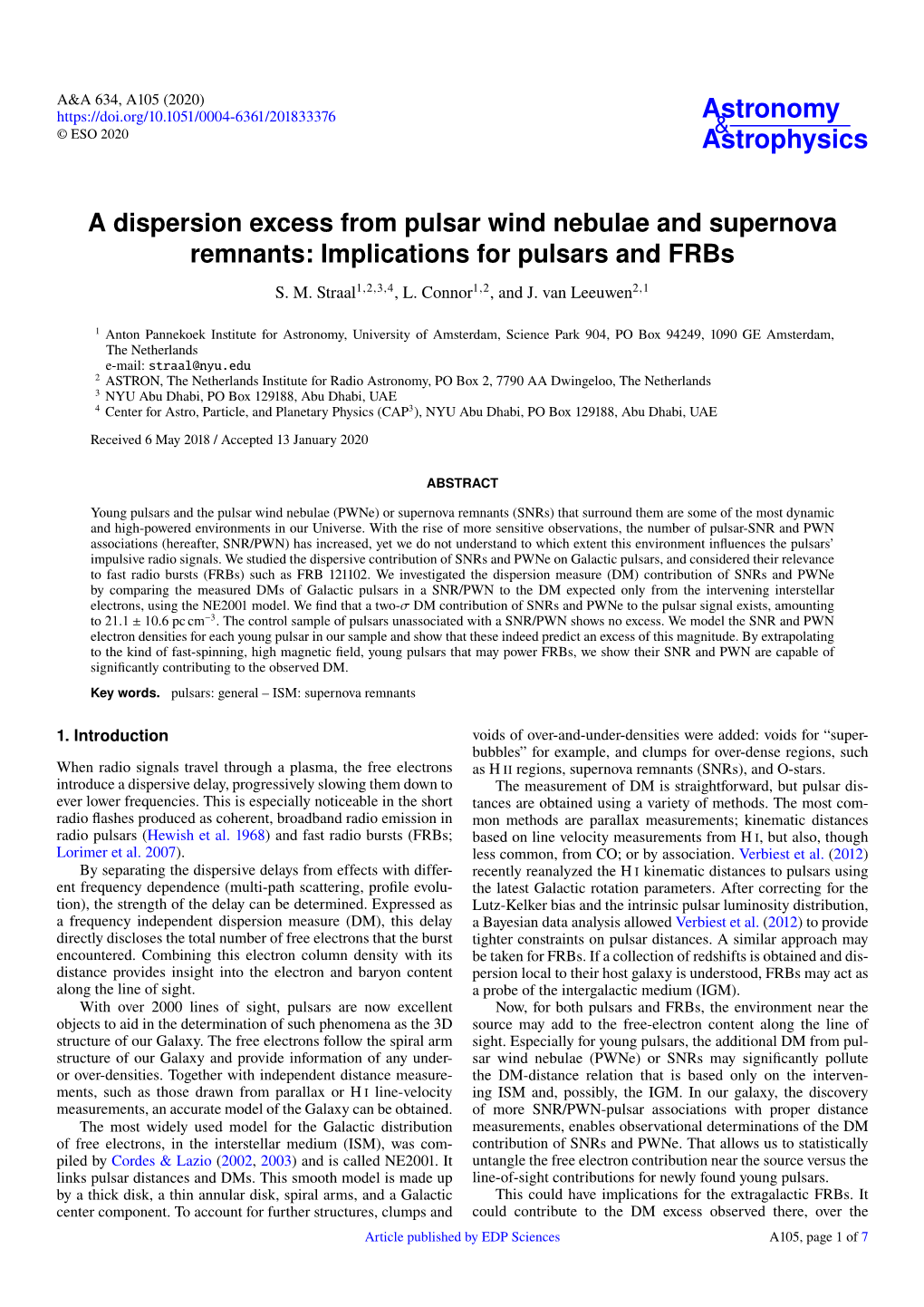 A Dispersion Excess from Pulsar Wind Nebulae and Supernova Remnants: Implications for Pulsars and Frbs S