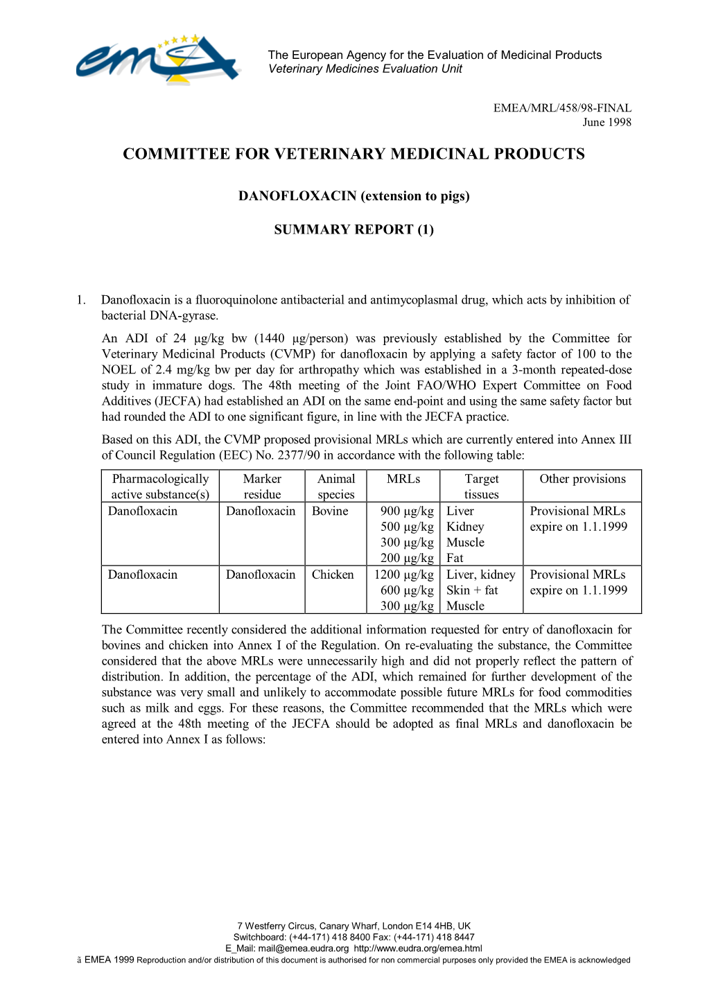 Committee for Veterinary Medicinal Products