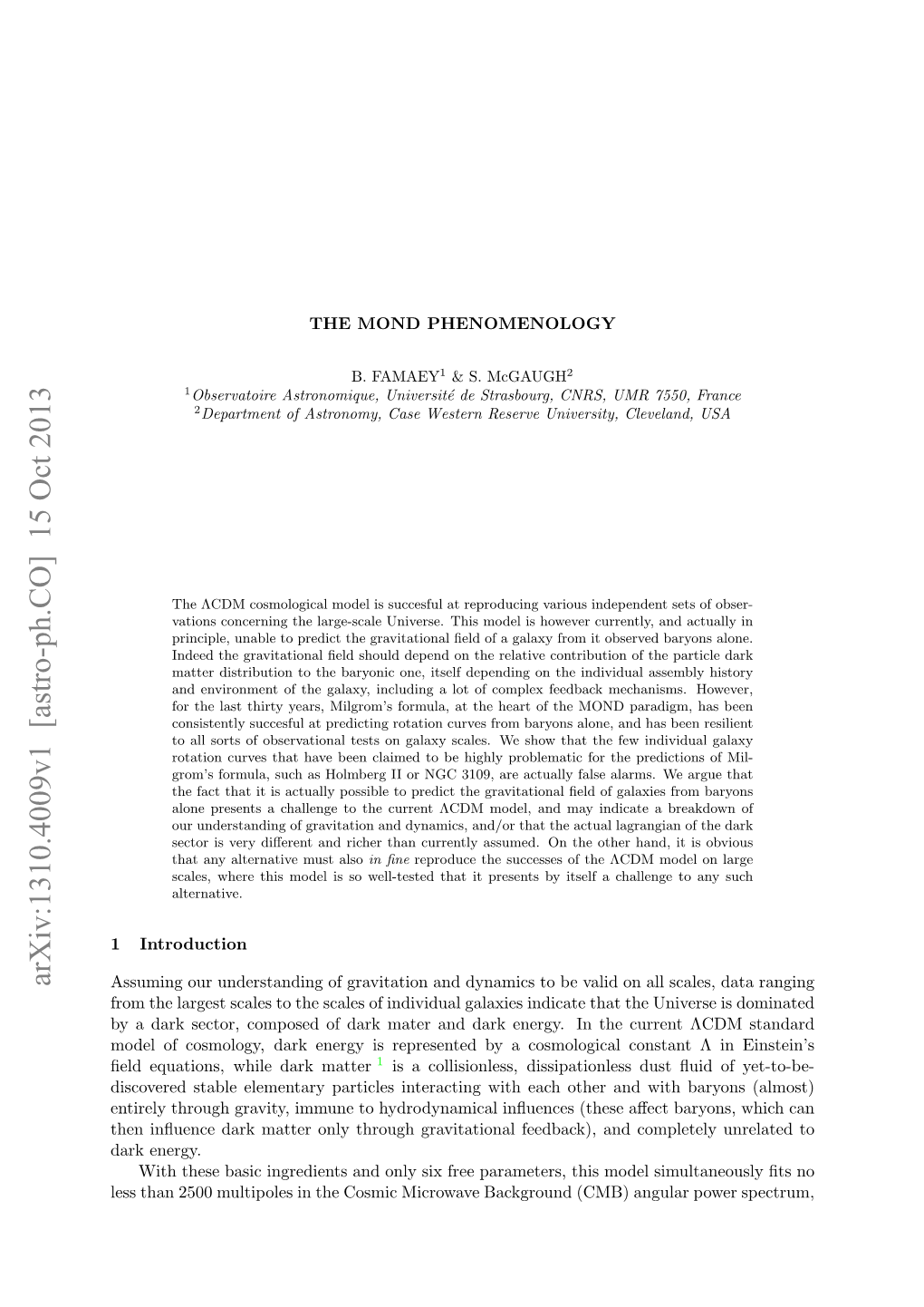 The Mond Phenomenology