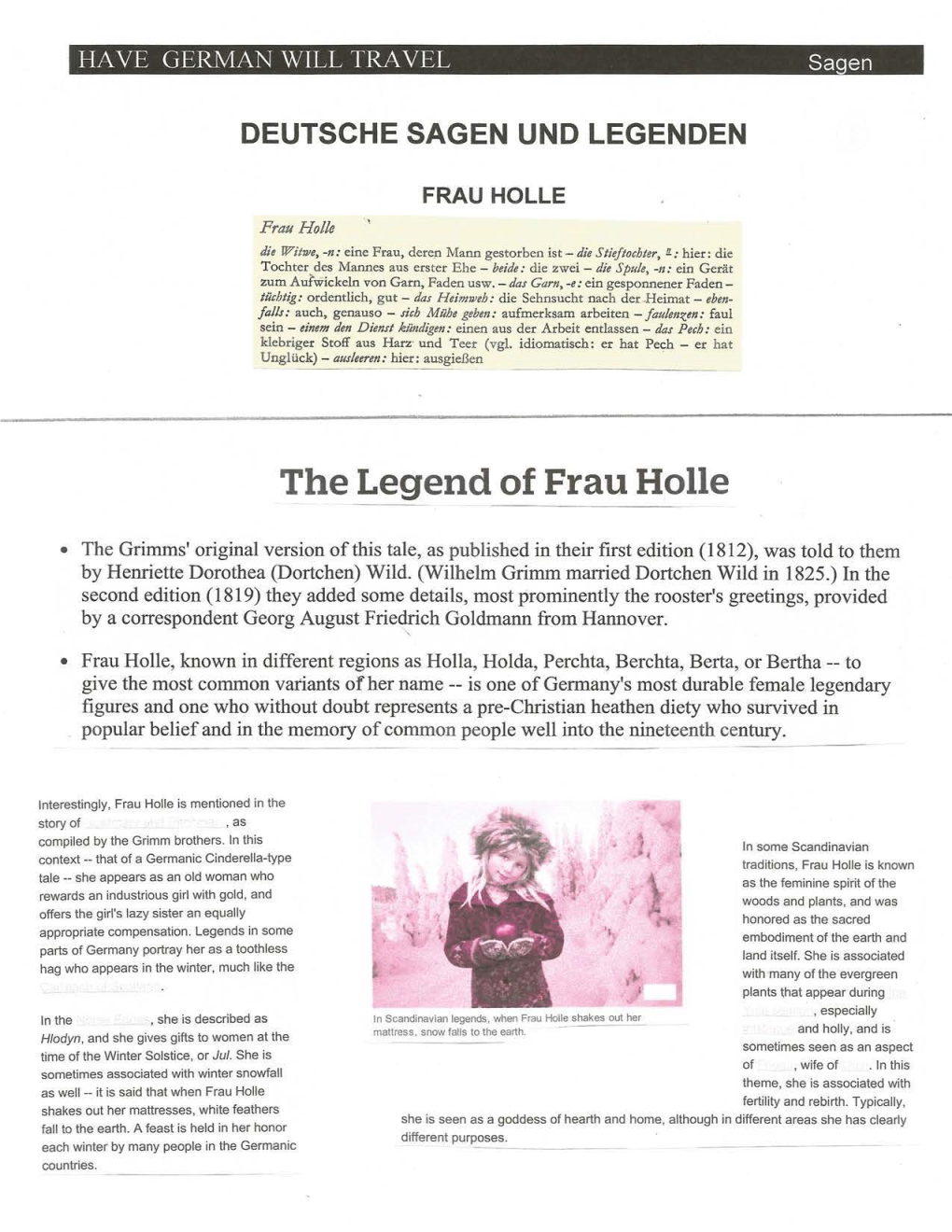 The Legend of Frau Holle